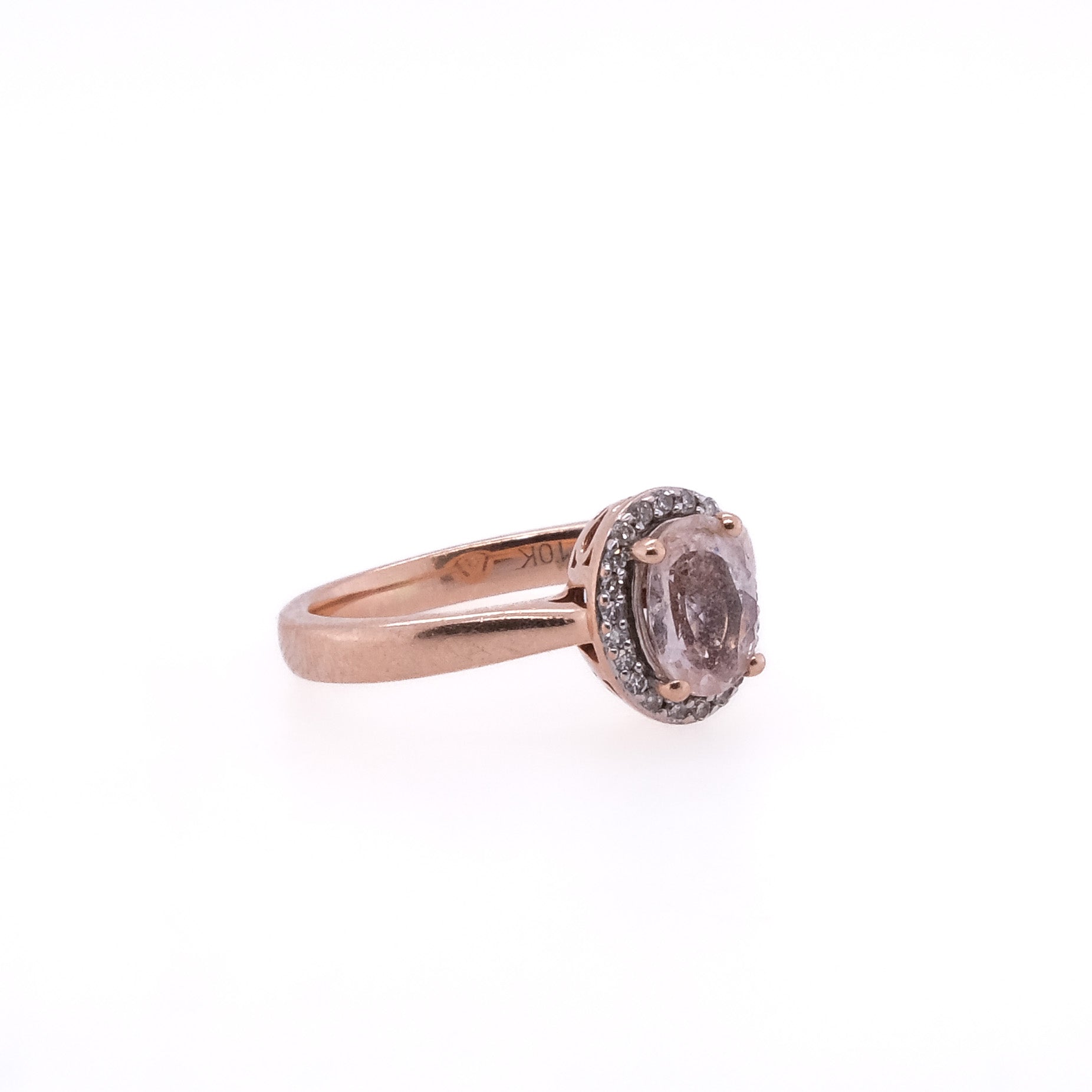 10k Quartz & Diamond Ring