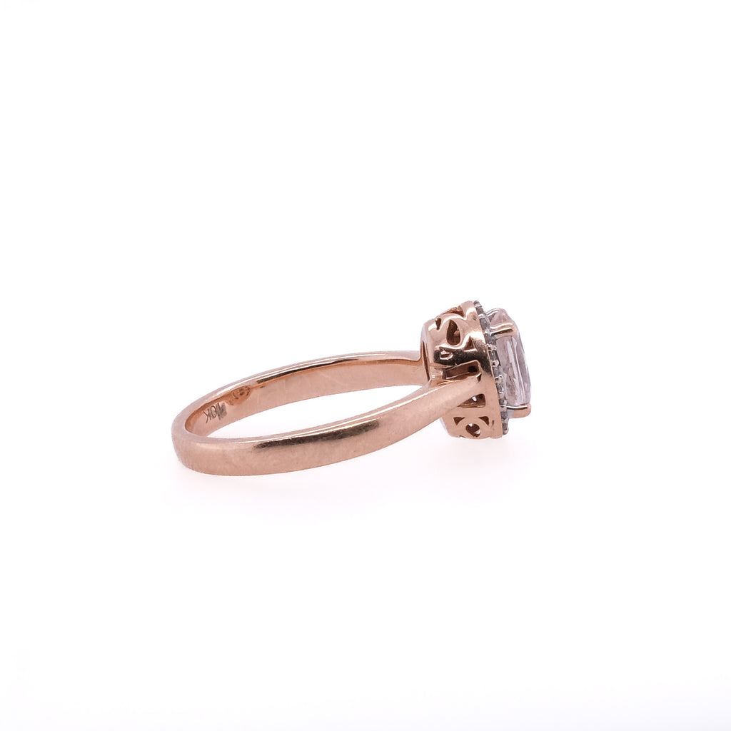 10k Quartz & Diamond Ring