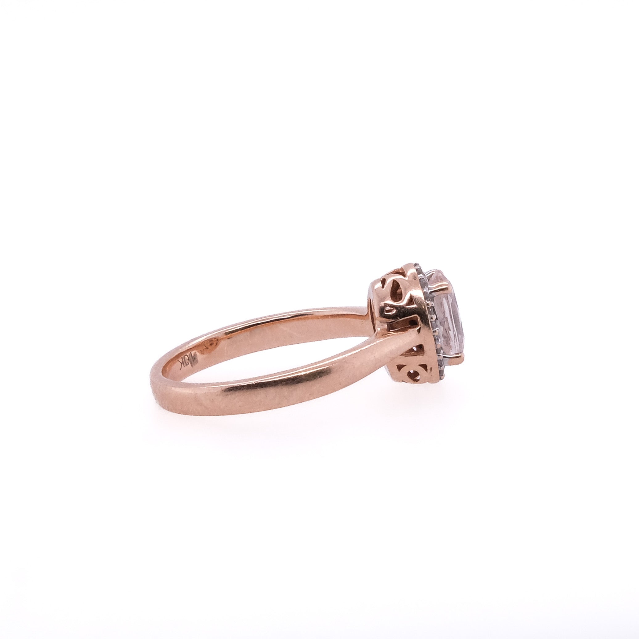 10k Quartz & Diamond Ring