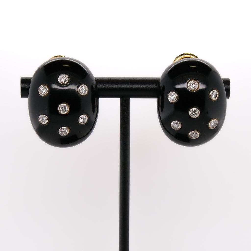14k Onyx & Diamond Earrings