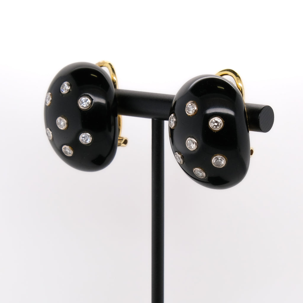 14k Onyx & Diamond Earrings