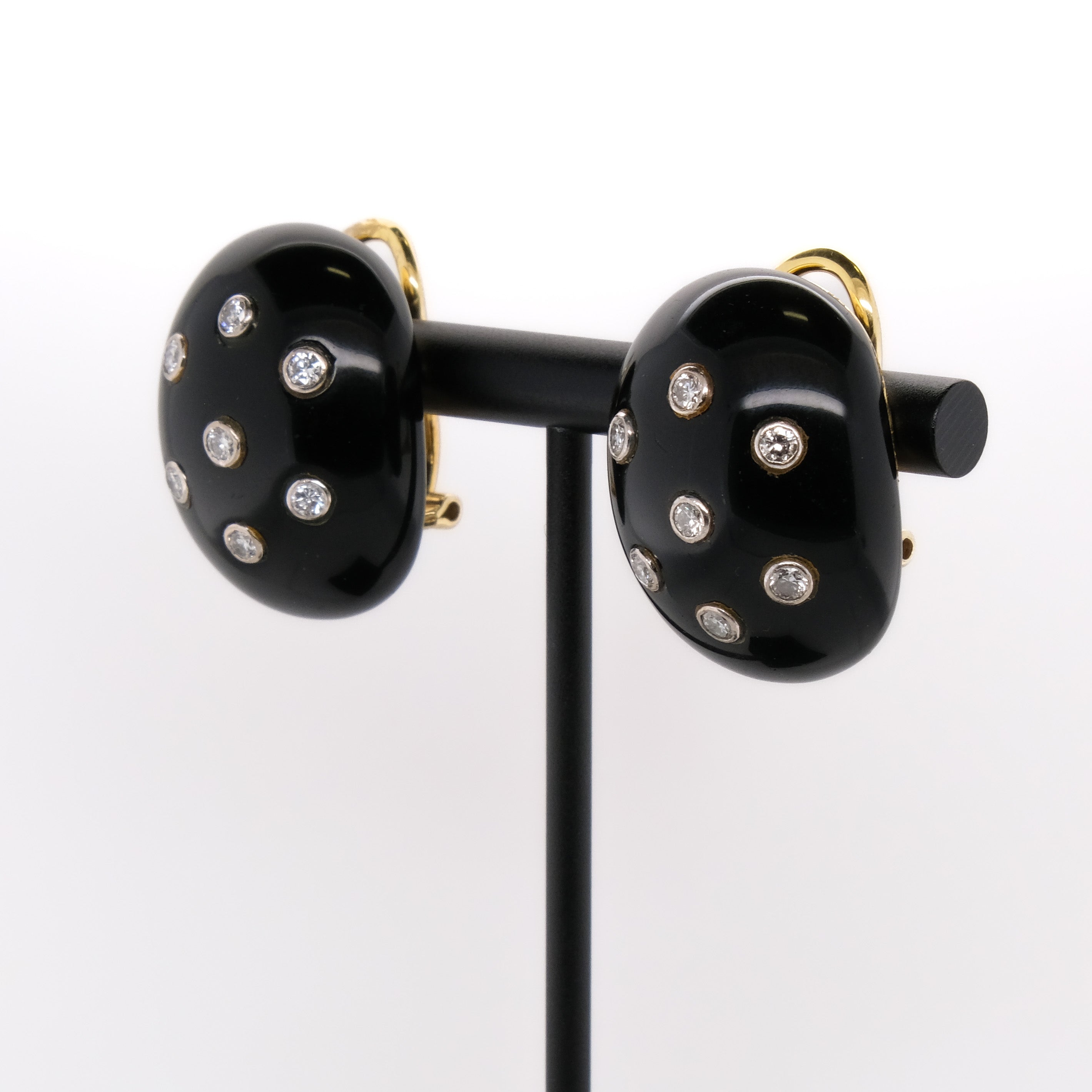 14k Onyx & Diamond Earrings