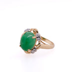 14k Jade & Diamond Ring