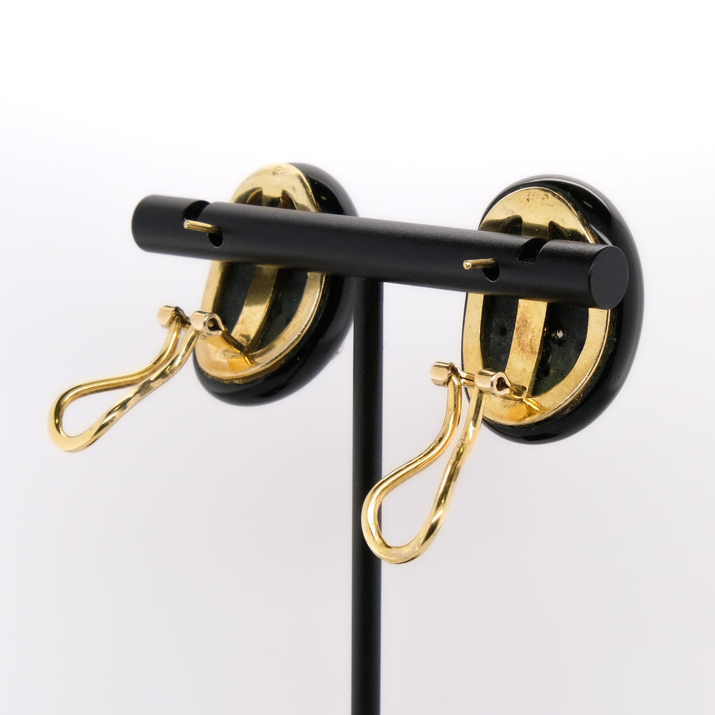 14k Onyx & Diamond Earrings