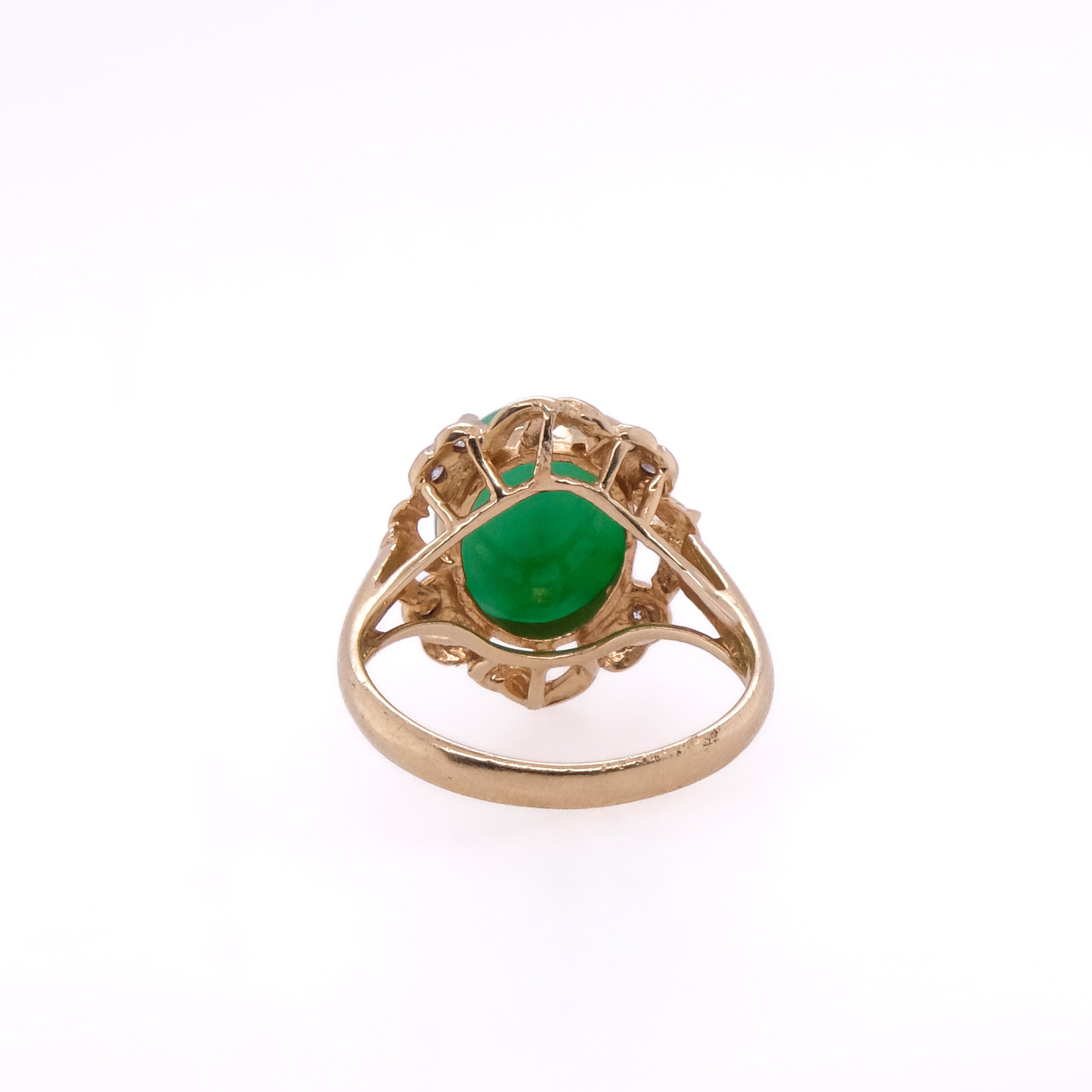 14k Jade & Diamond Ring