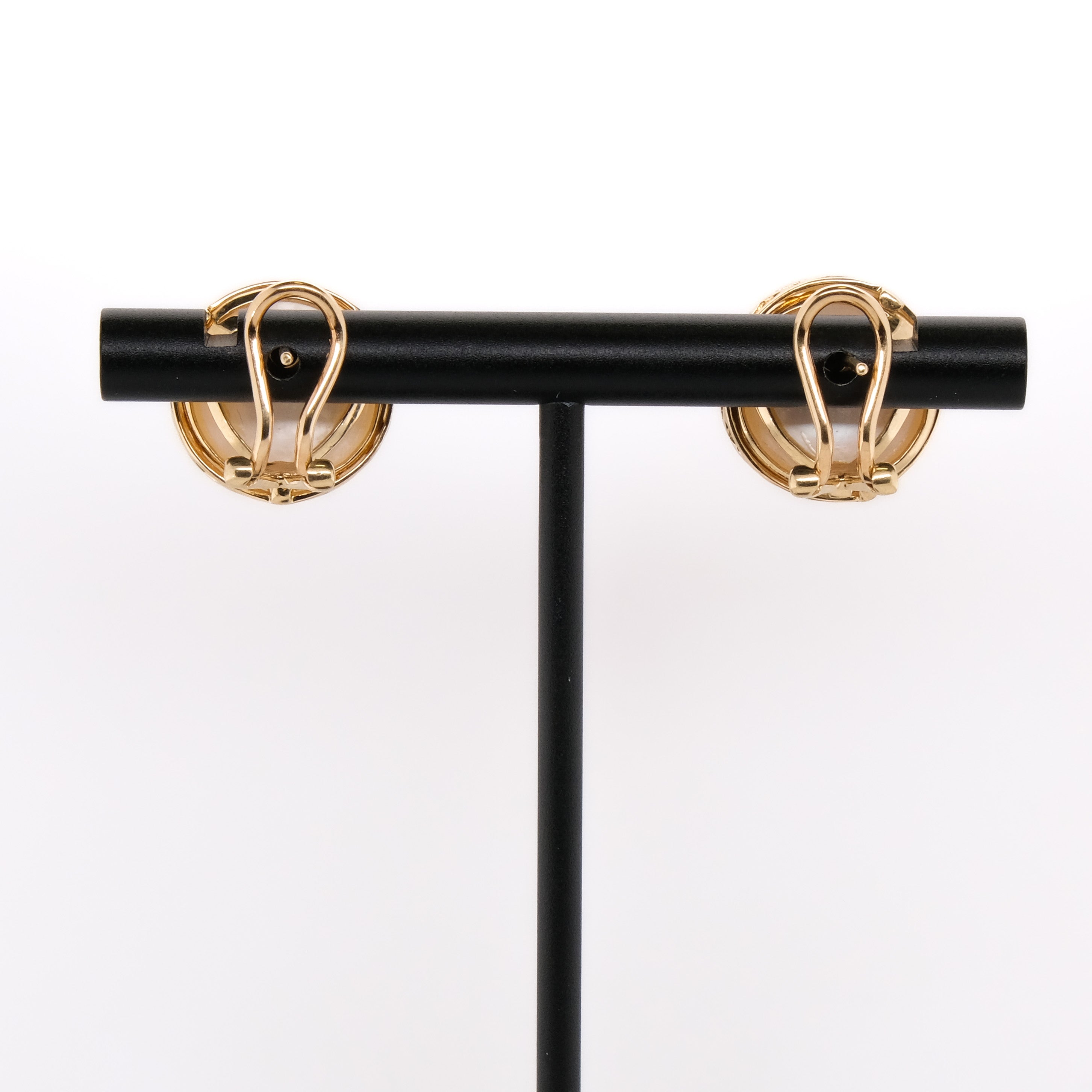 14k Mabe Pearl & Diamond Earrings