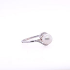 14k Pearl & Diamond Ring