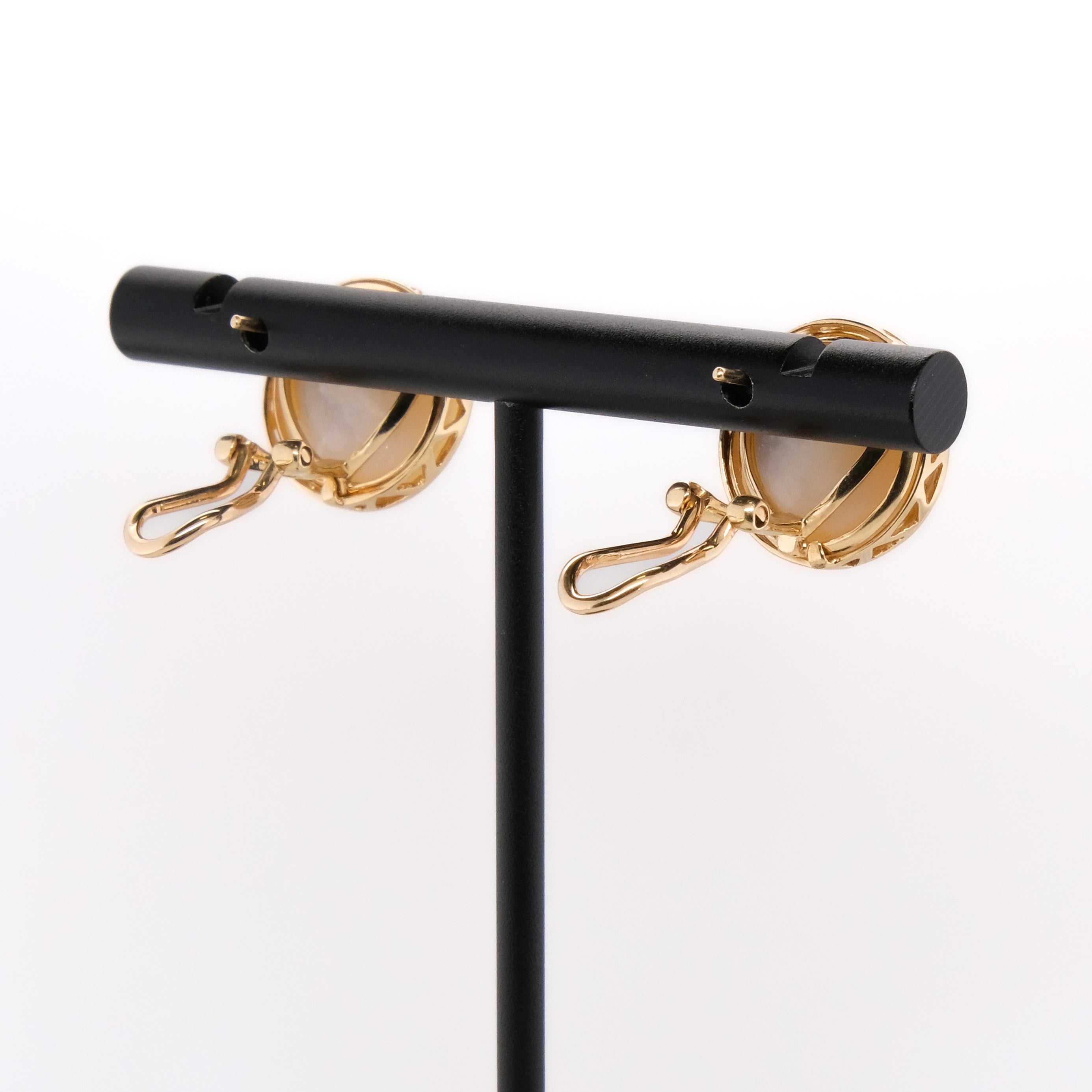 14k Mabe Pearl & Diamond Earrings