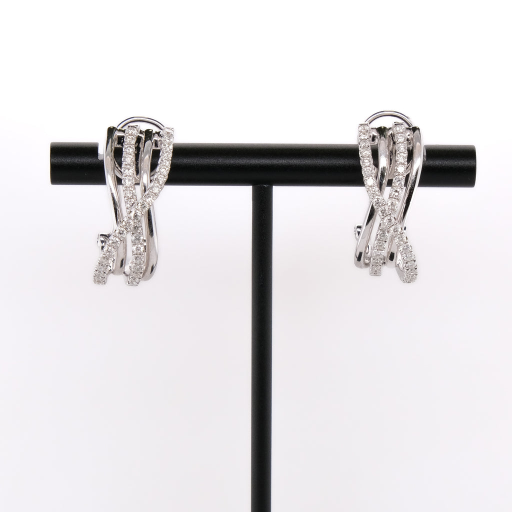 18k French Back Diamond Earrings
