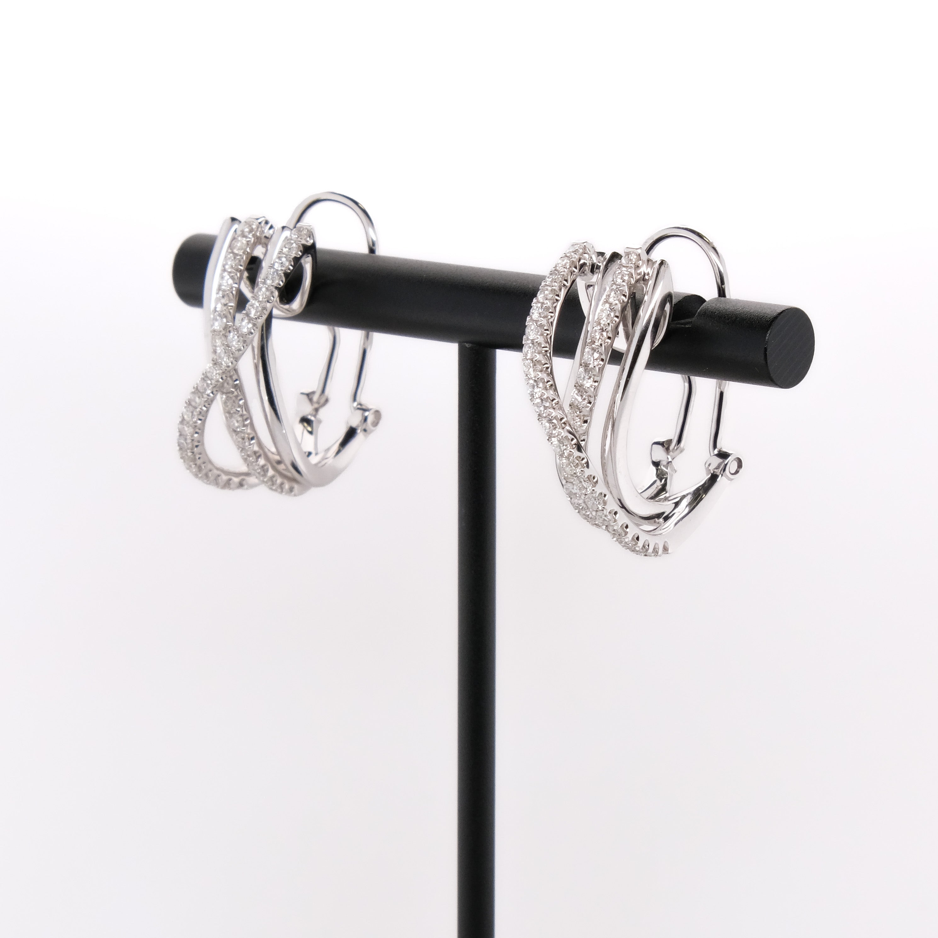 18k French Back Diamond Earrings
