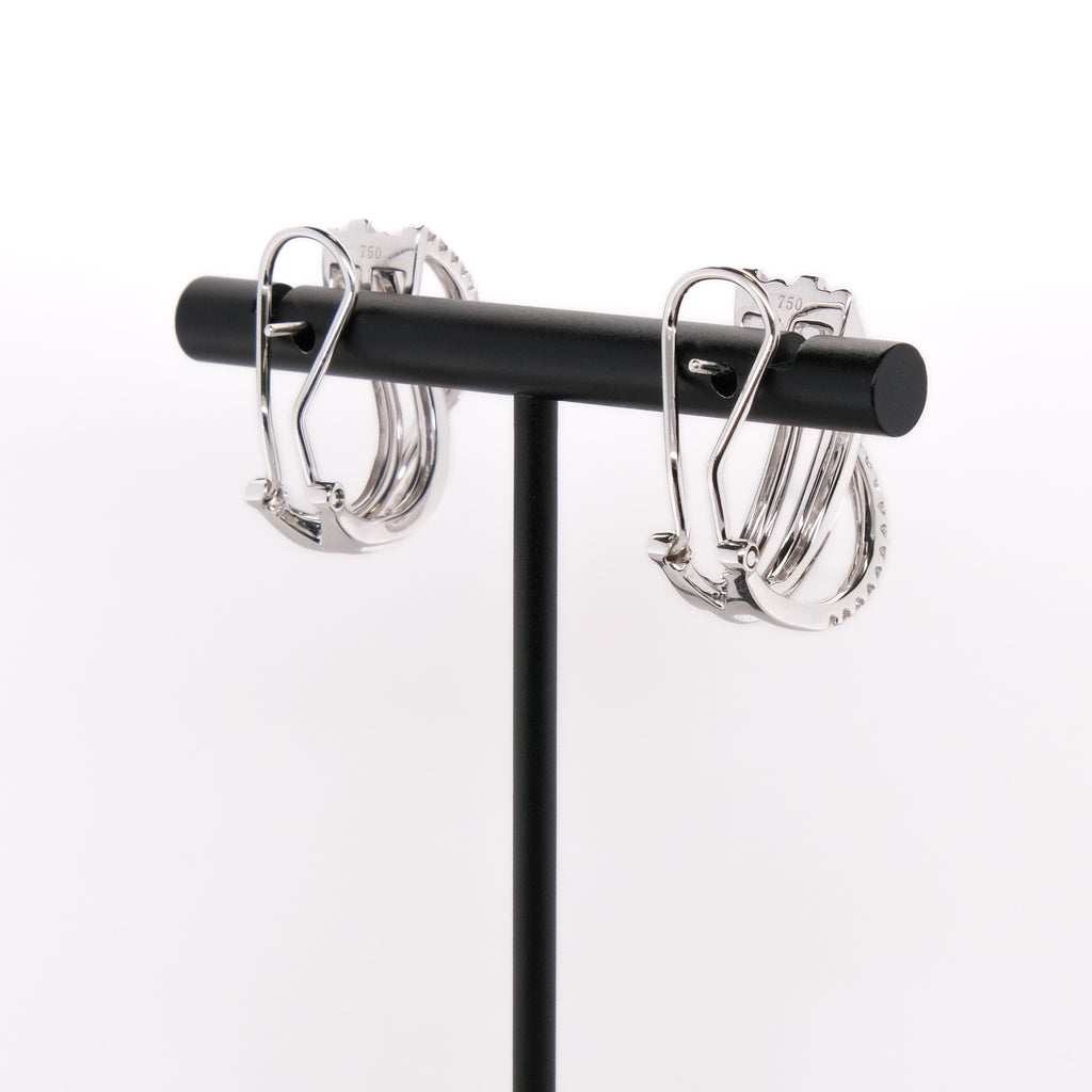 18k French Back Diamond Earrings
