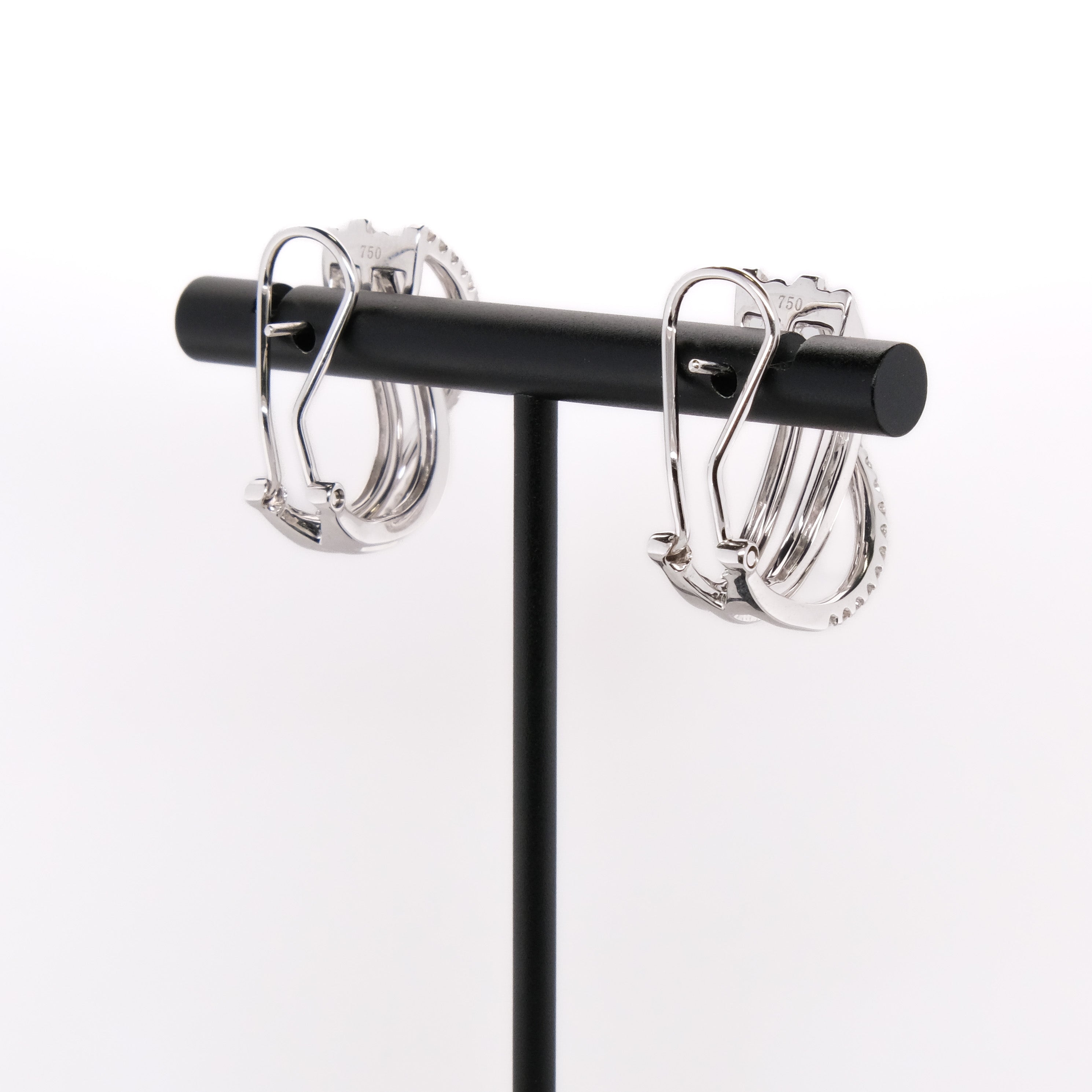 18k French Back Diamond Earrings