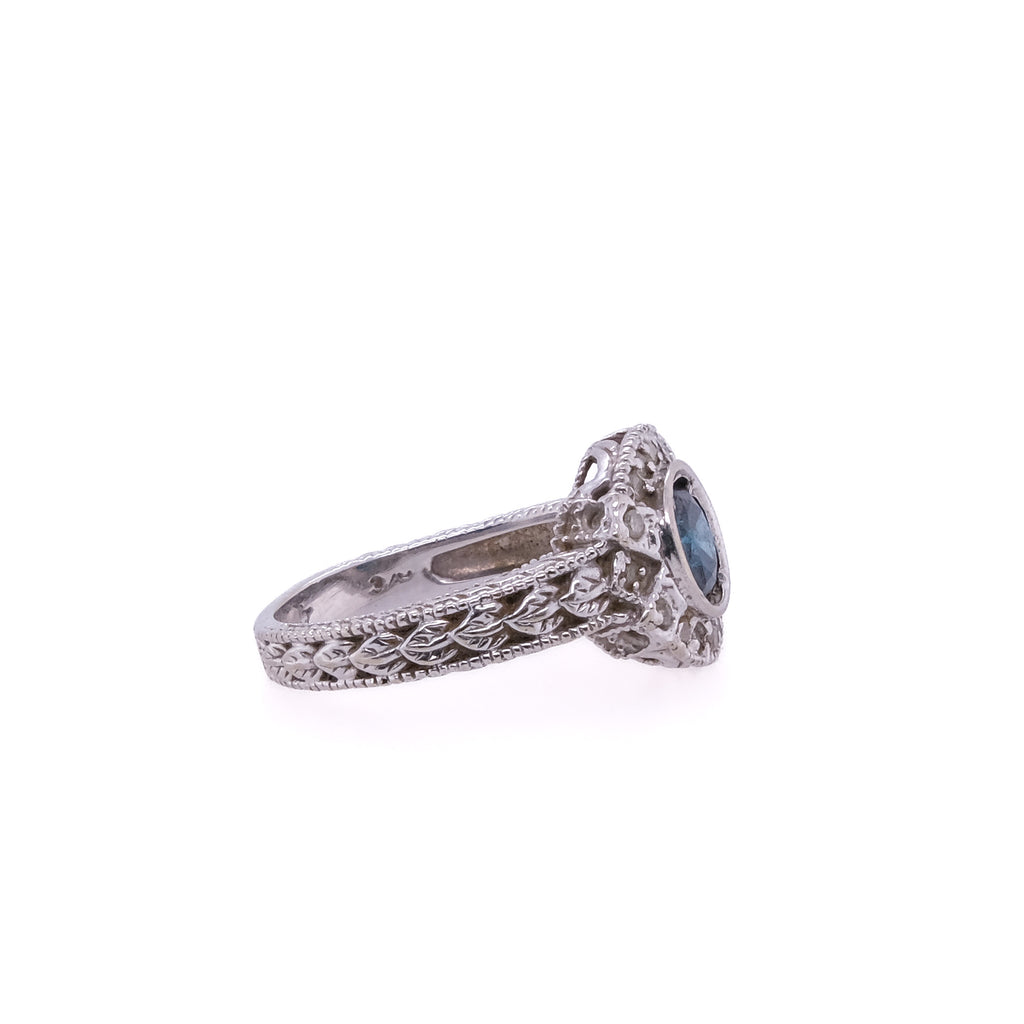 14k Blue Diamond Ring