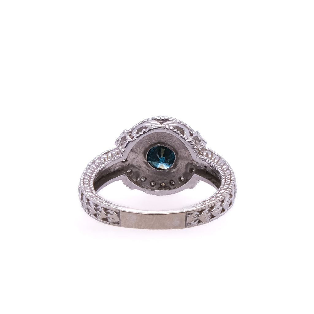 14k Blue Diamond Ring