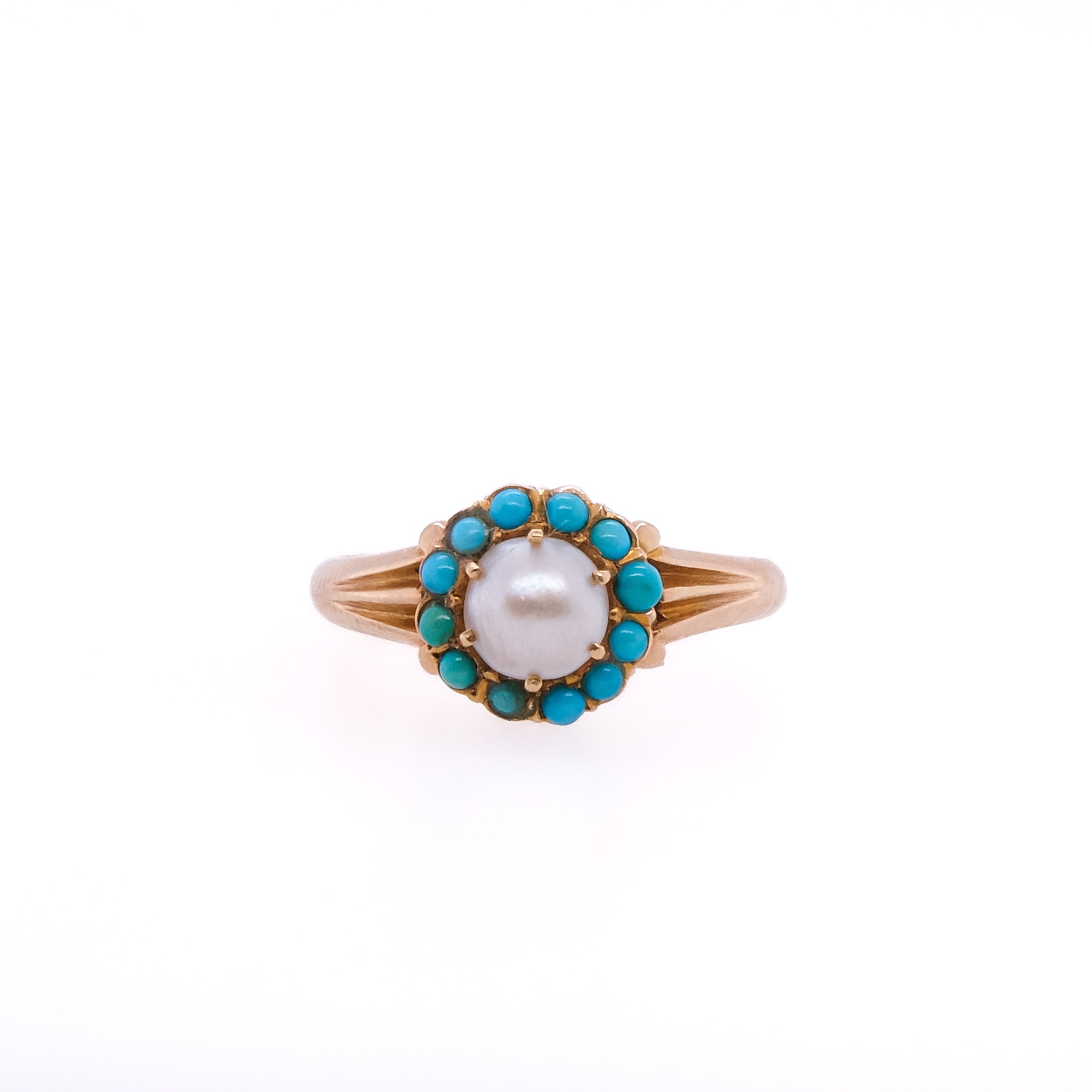 18k Pearl & Turquoise Ring
