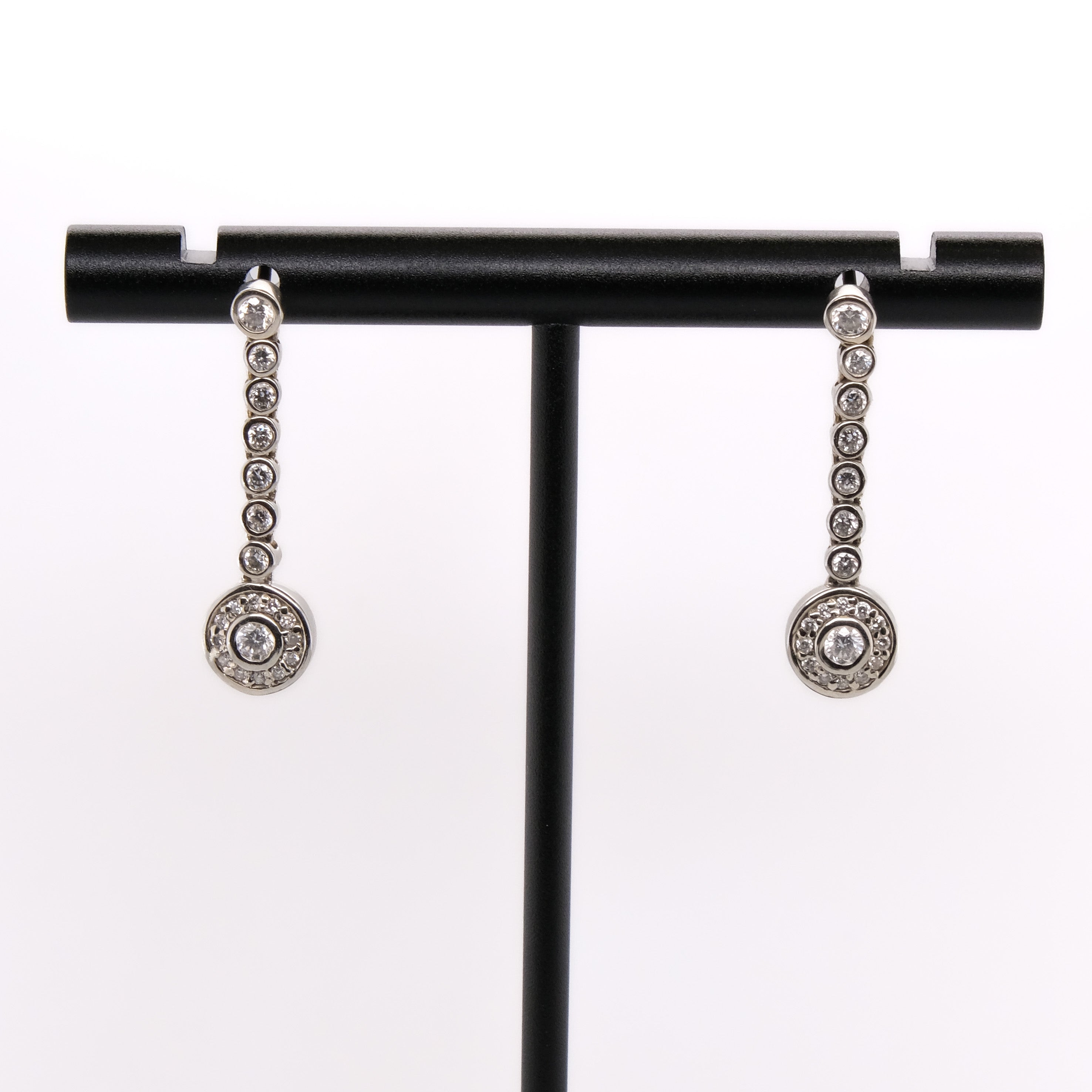 14k Dangling Diamond Earrings