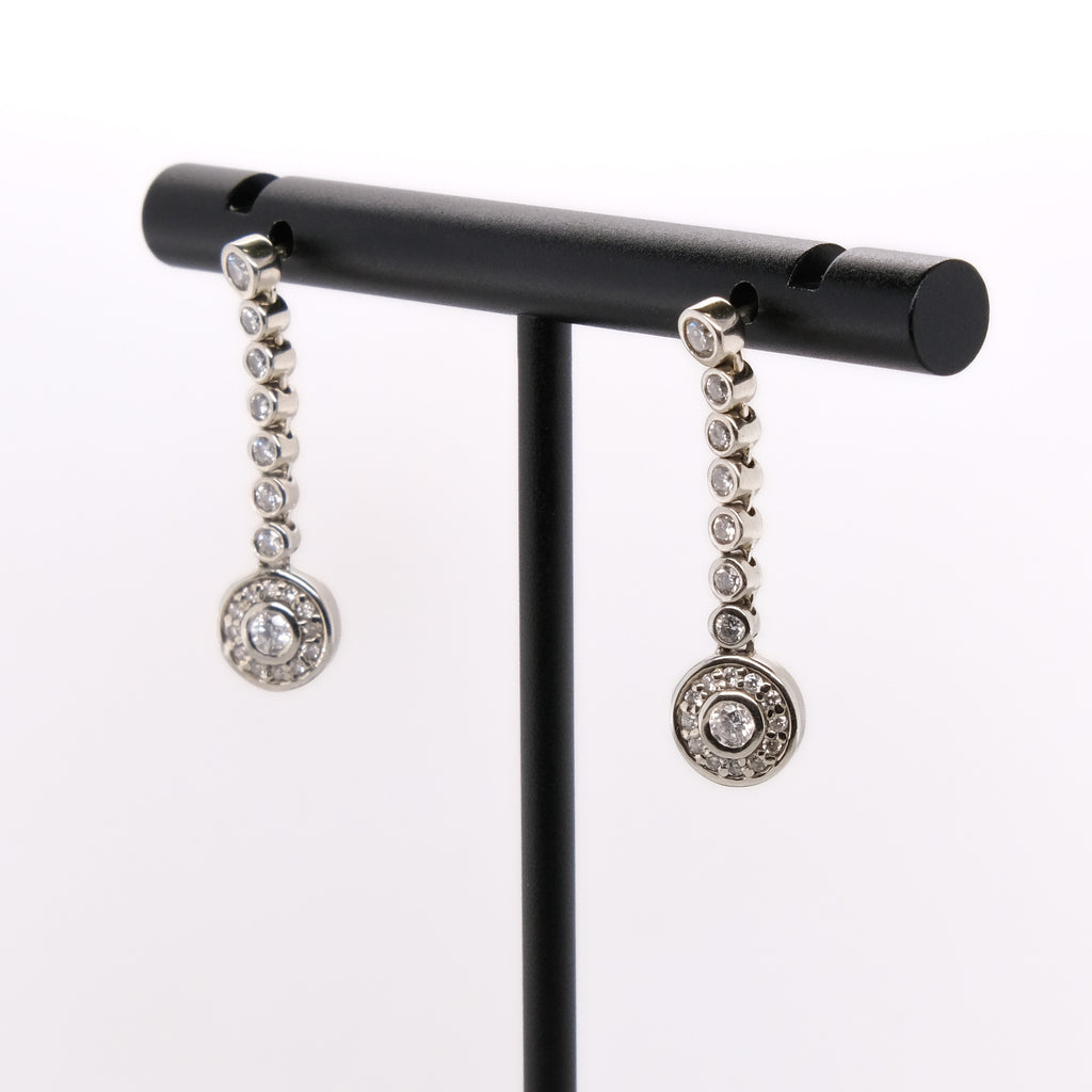 14k Dangling Diamond Earrings