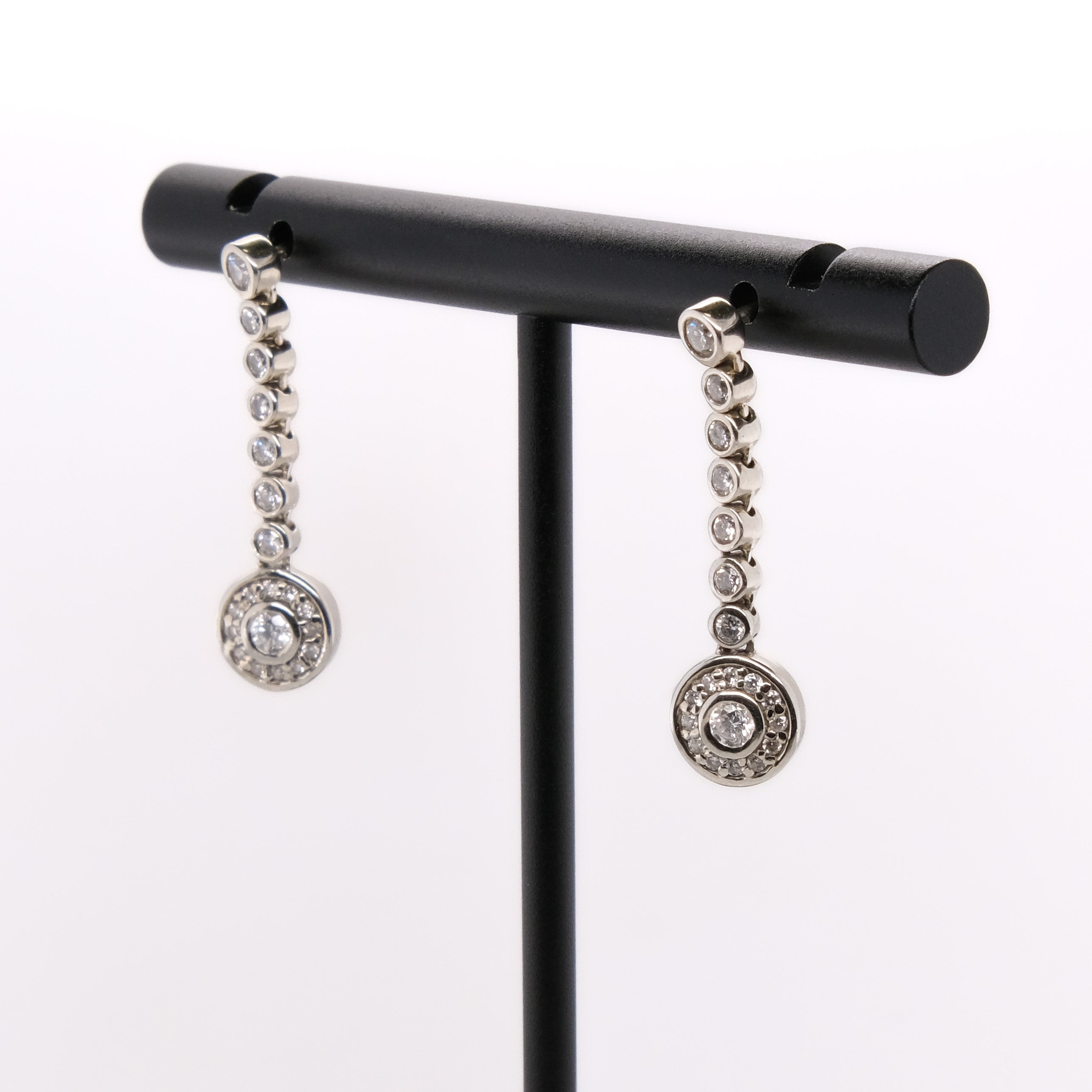 14k Dangling Diamond Earrings