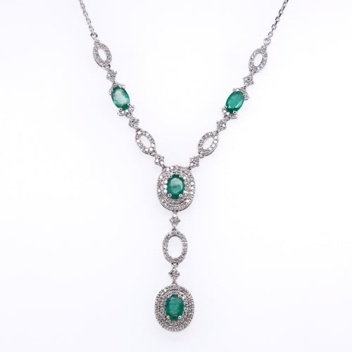 14k Emerald & Diamond Necklace
