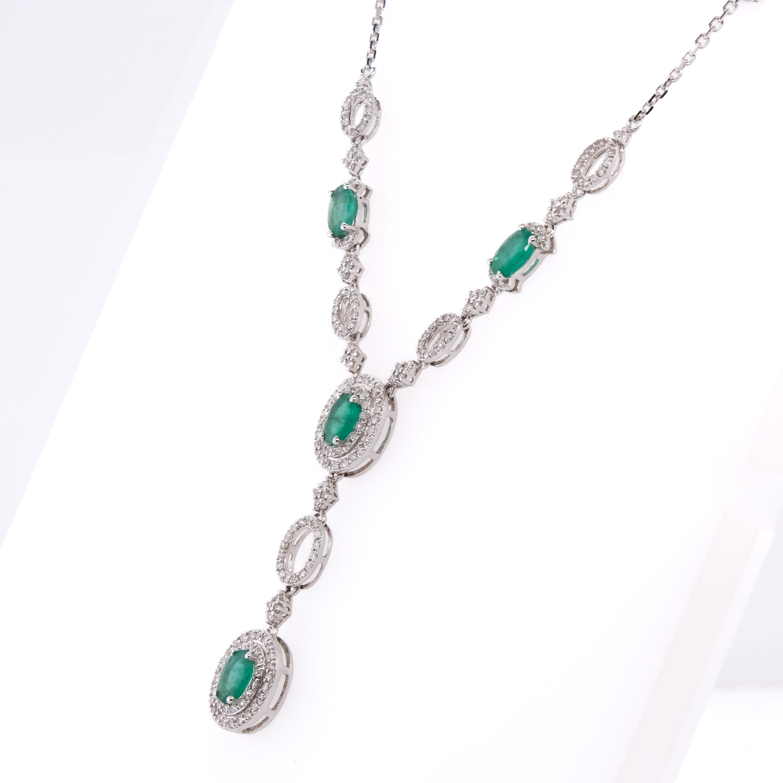 14k Emerald & Diamond Necklace