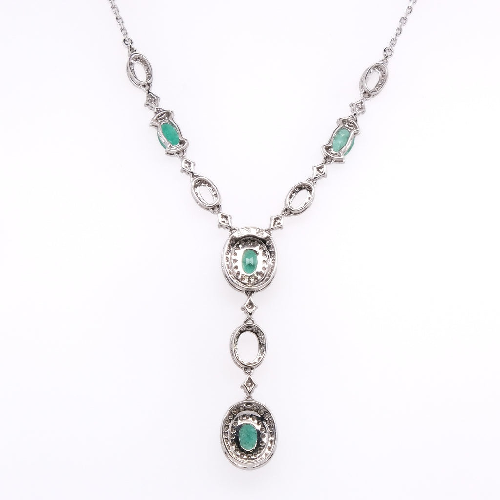 14k Emerald & Diamond Necklace