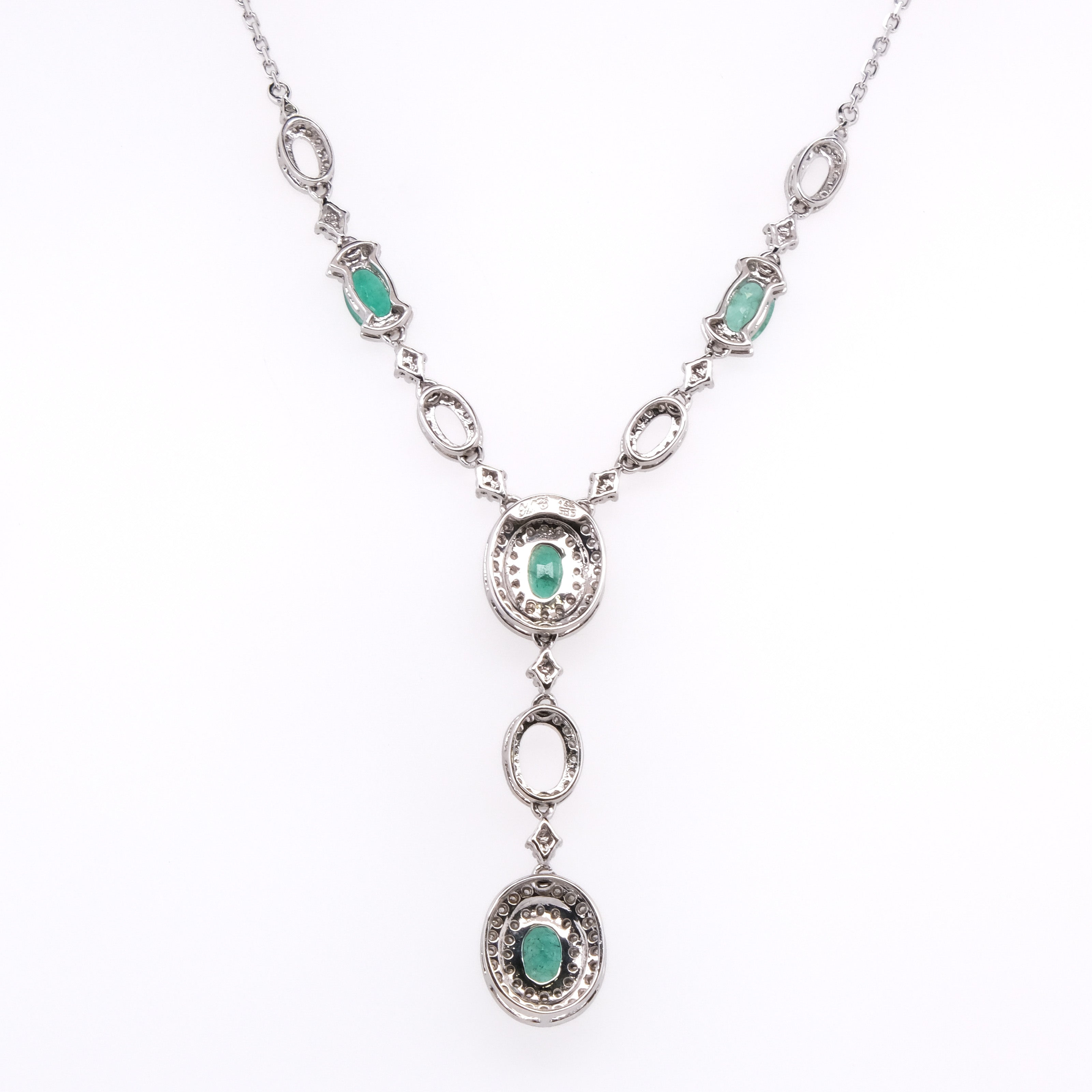 14k Emerald & Diamond Necklace
