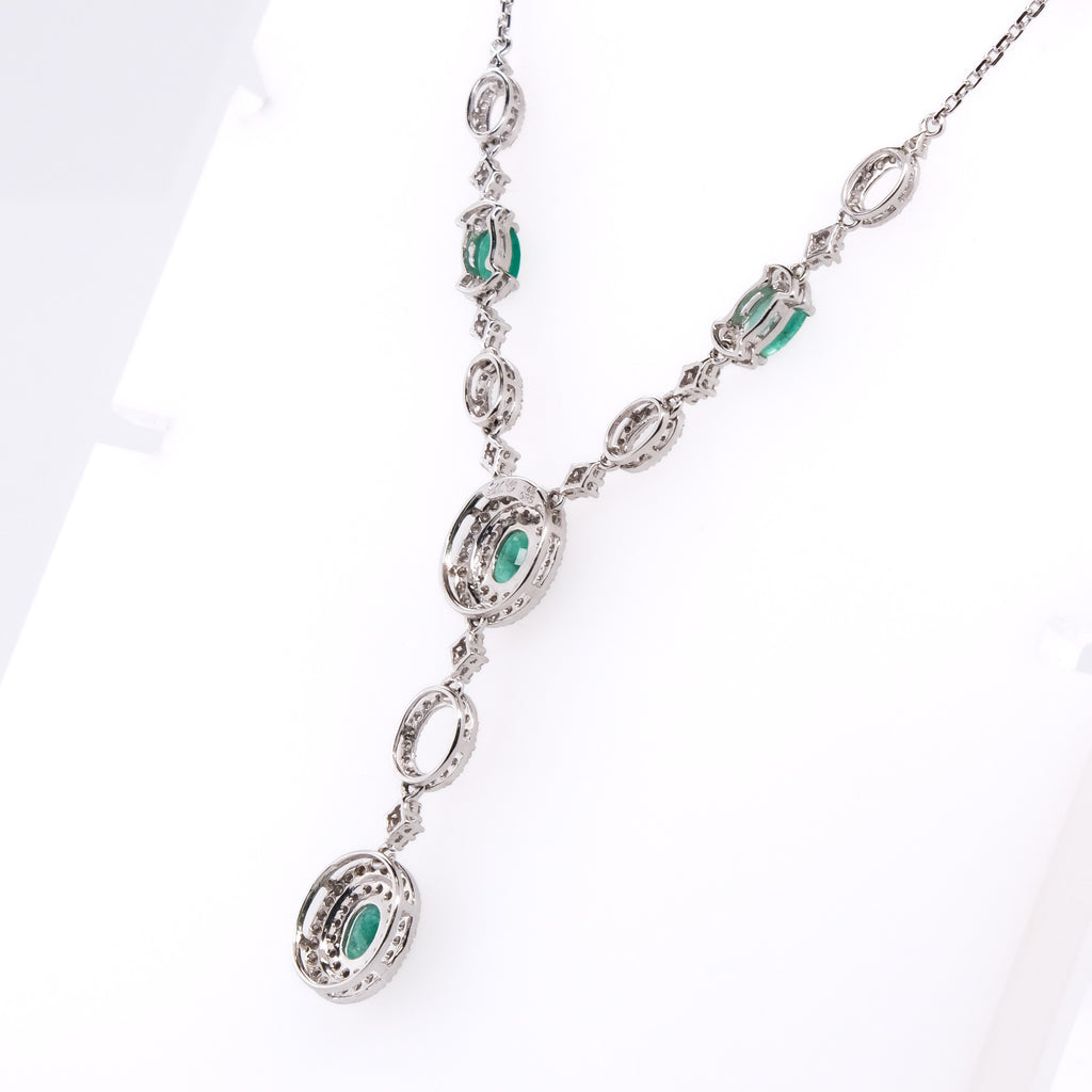 14k Emerald & Diamond Necklace