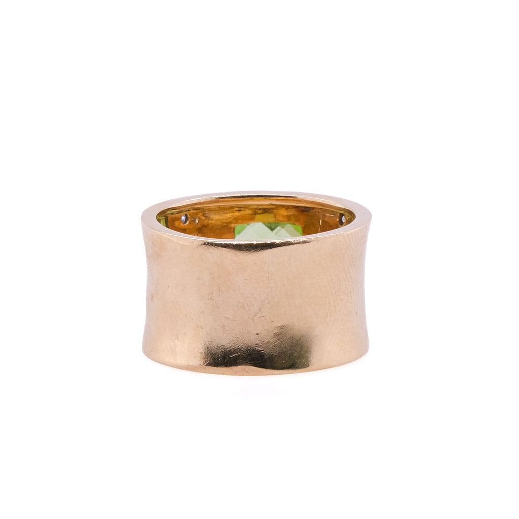 14k Peridot & Diamond Ring