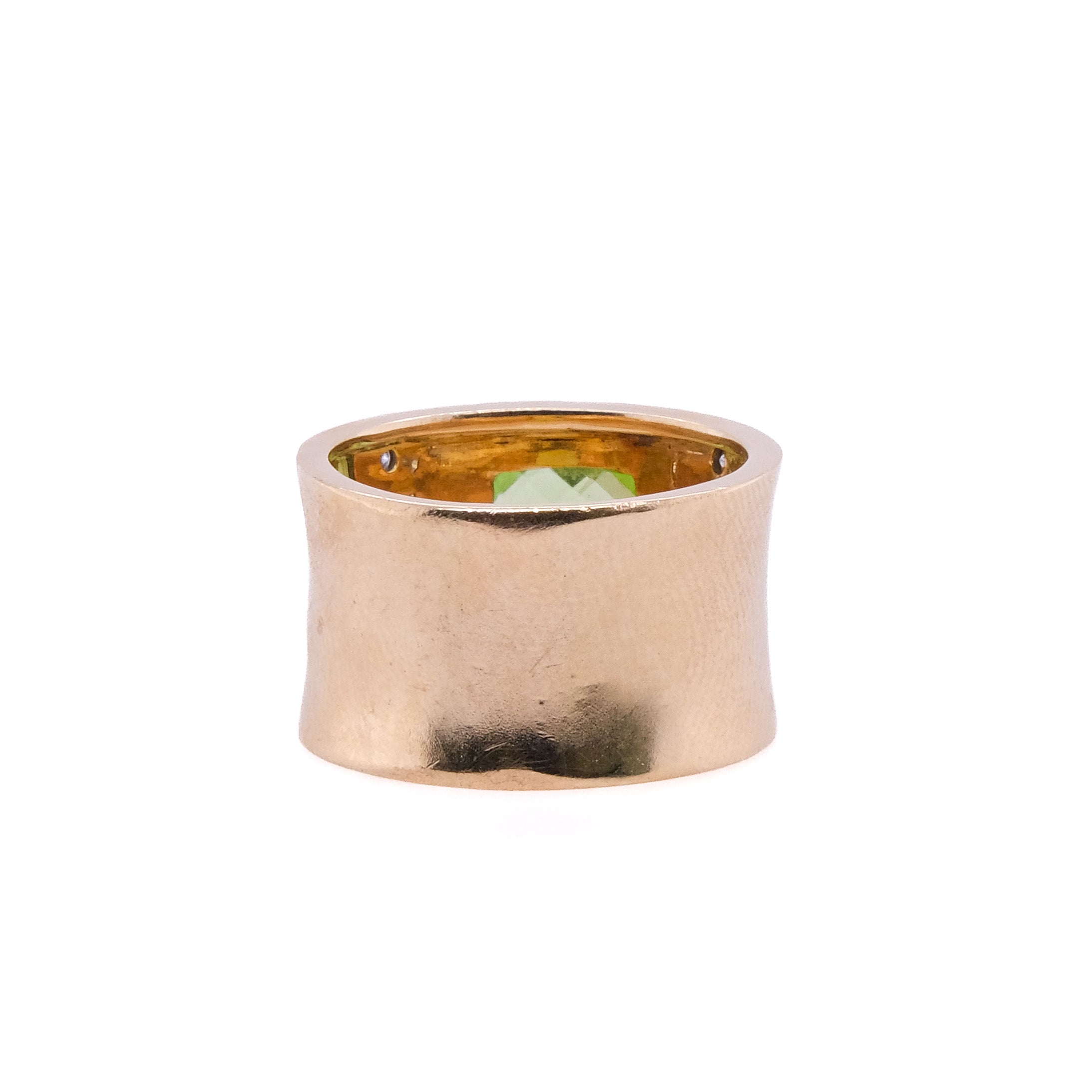 14k Peridot & Diamond Ring