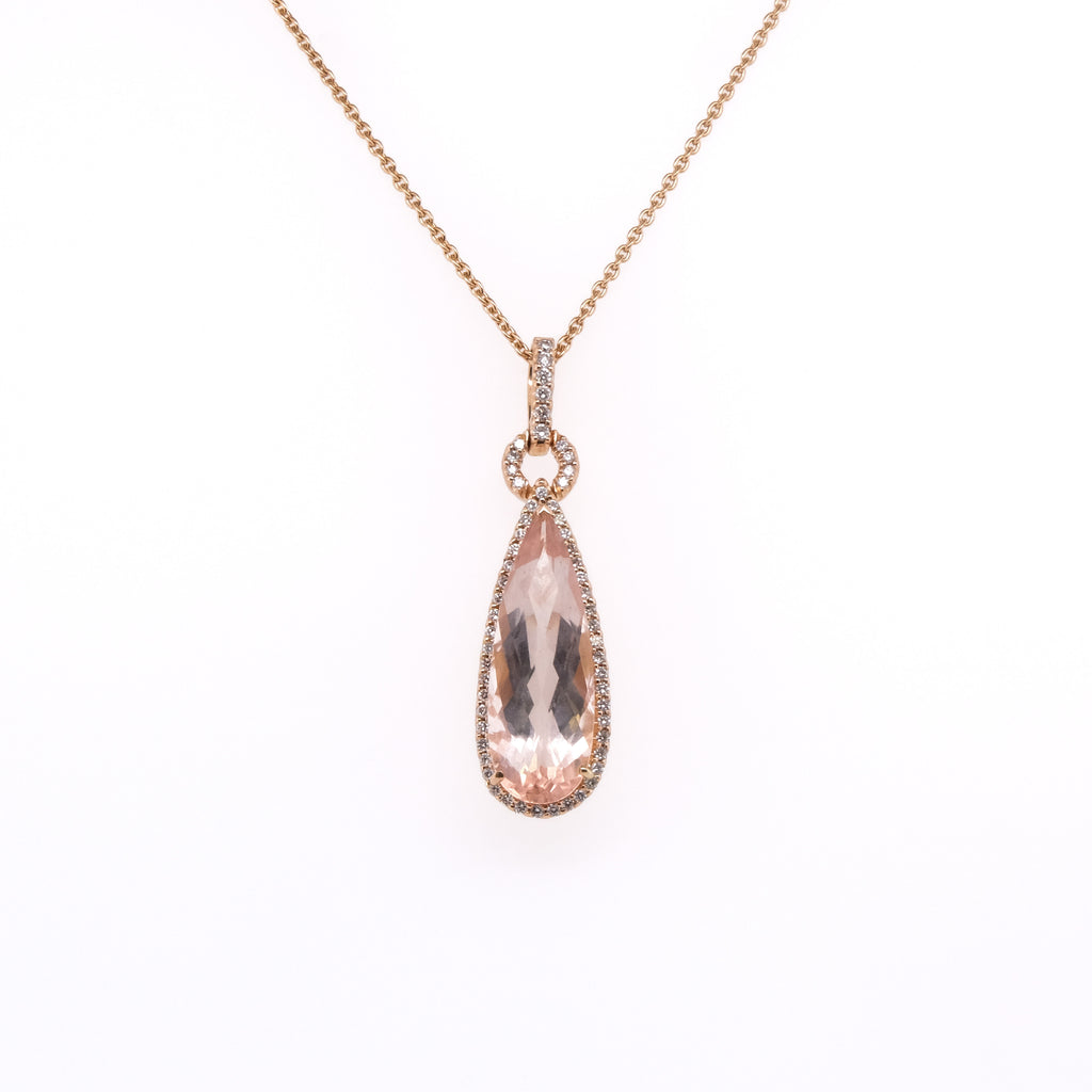 18k Morganite & Diamond Necklace