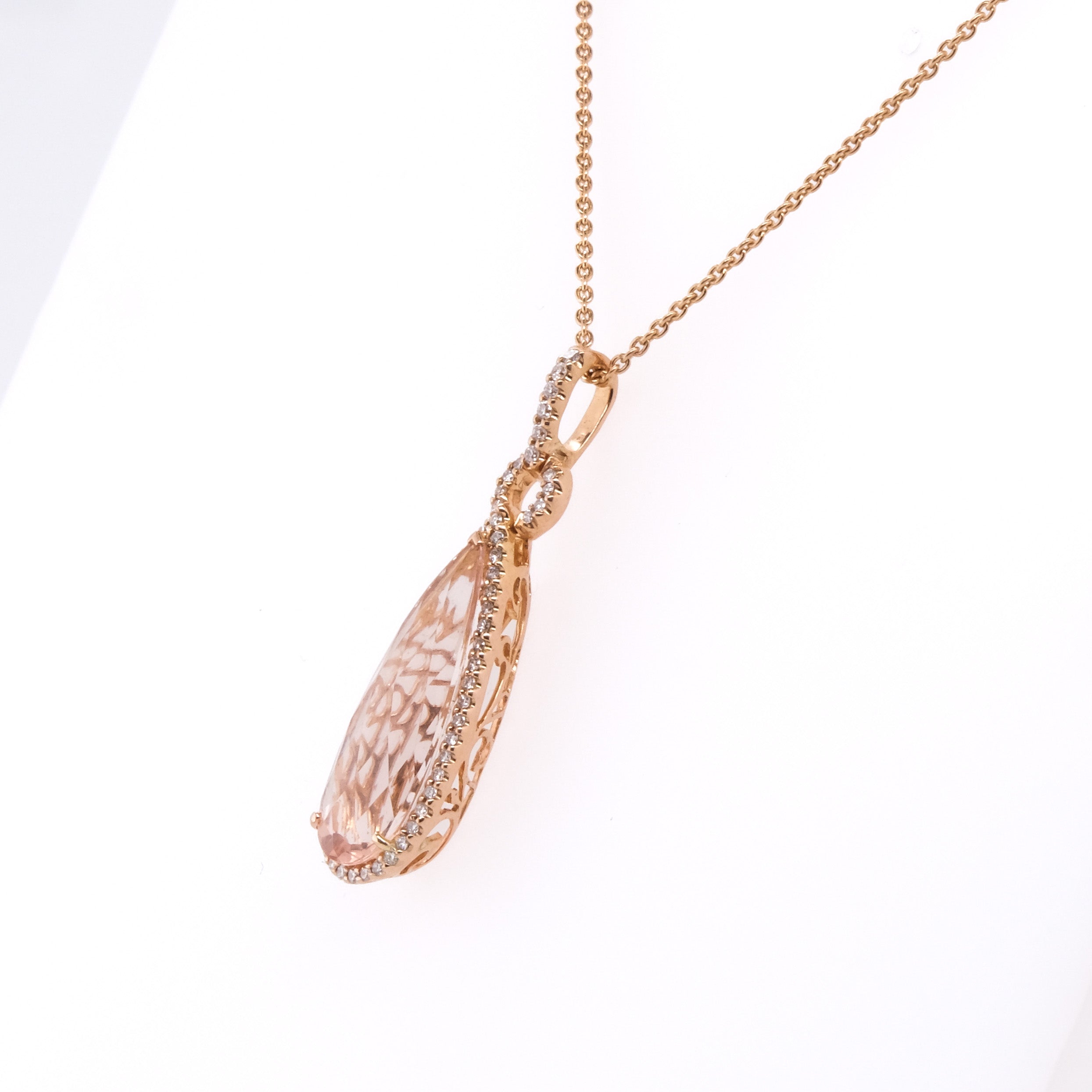 18k Morganite & Diamond Necklace