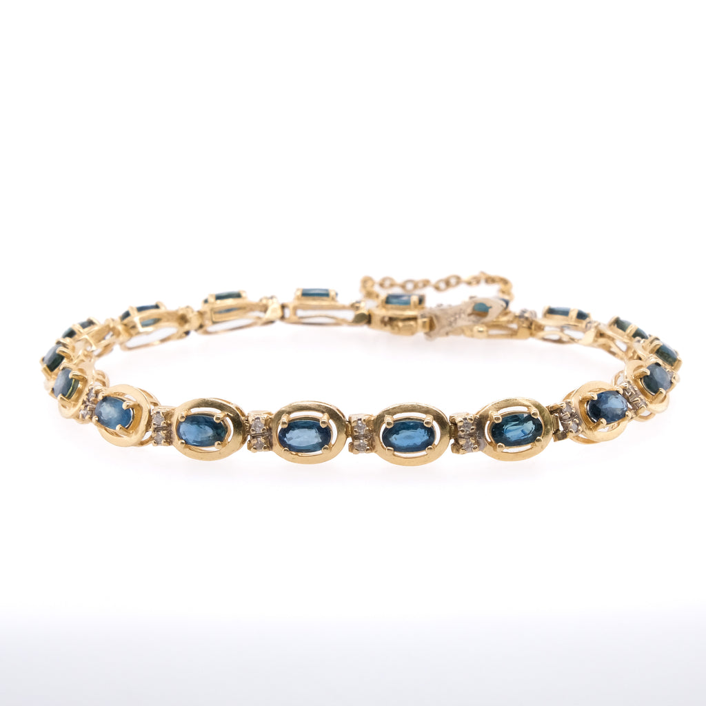 14k Sapphire & Diamond Bracelet