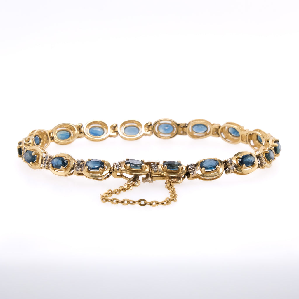 14k Sapphire & Diamond Bracelet