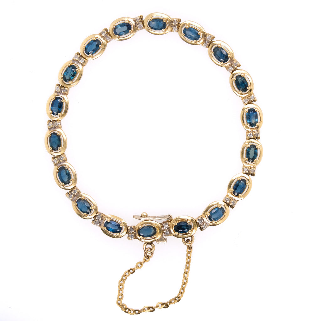14k Sapphire & Diamond Bracelet