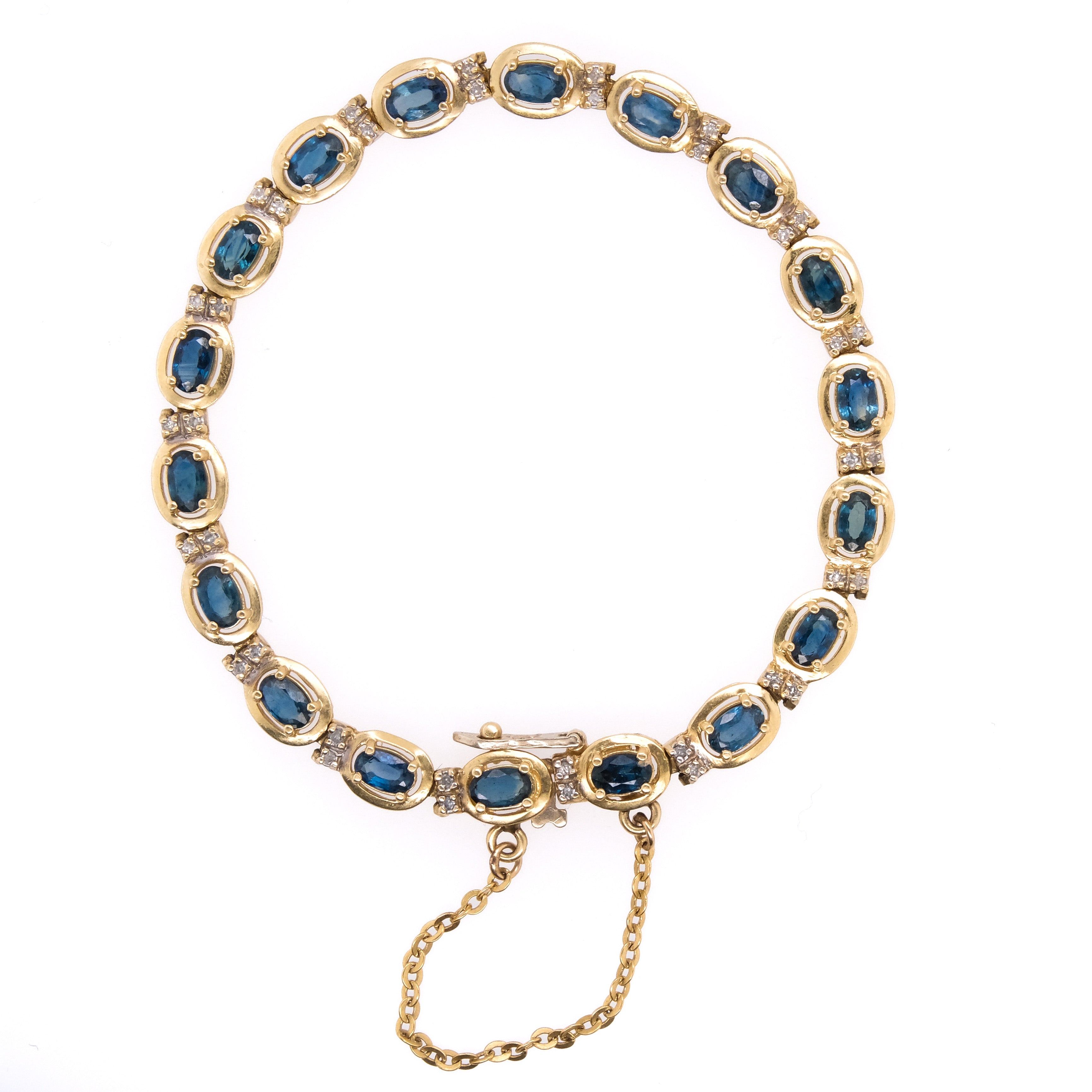 14k Sapphire & Diamond Bracelet