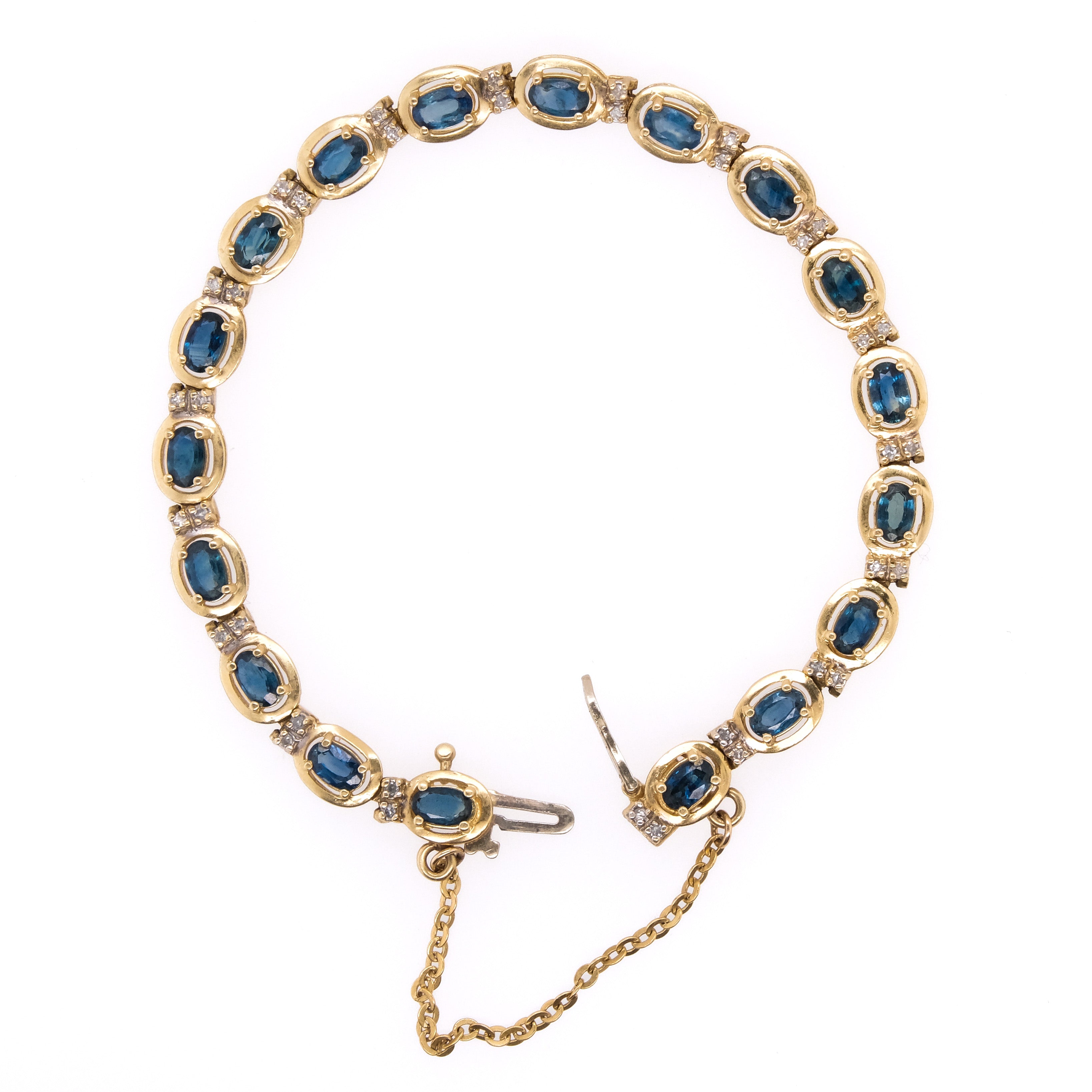 14k Sapphire & Diamond Bracelet