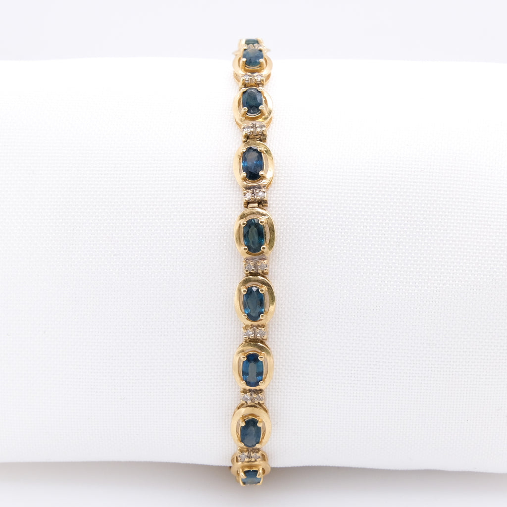 14k Sapphire & Diamond Bracelet