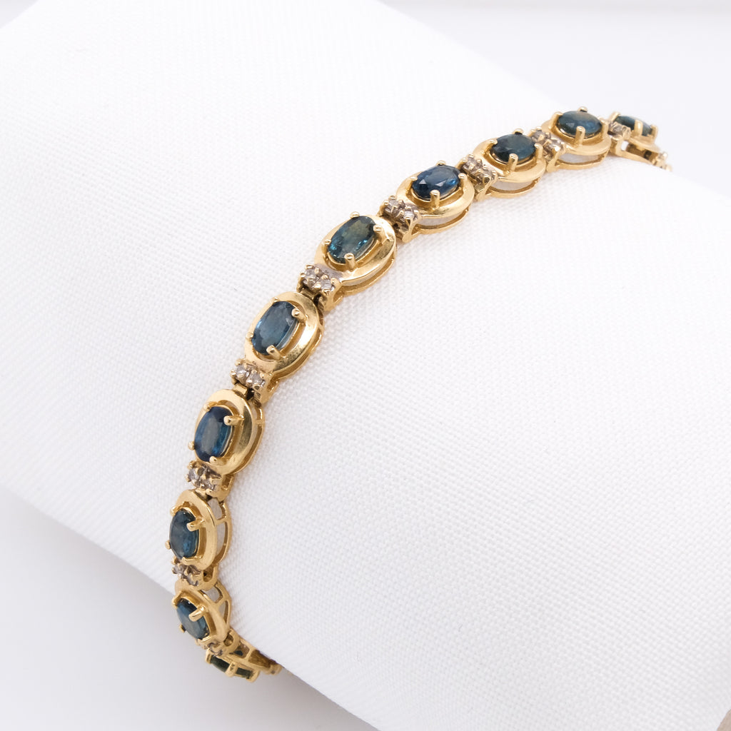 14k Sapphire & Diamond Bracelet