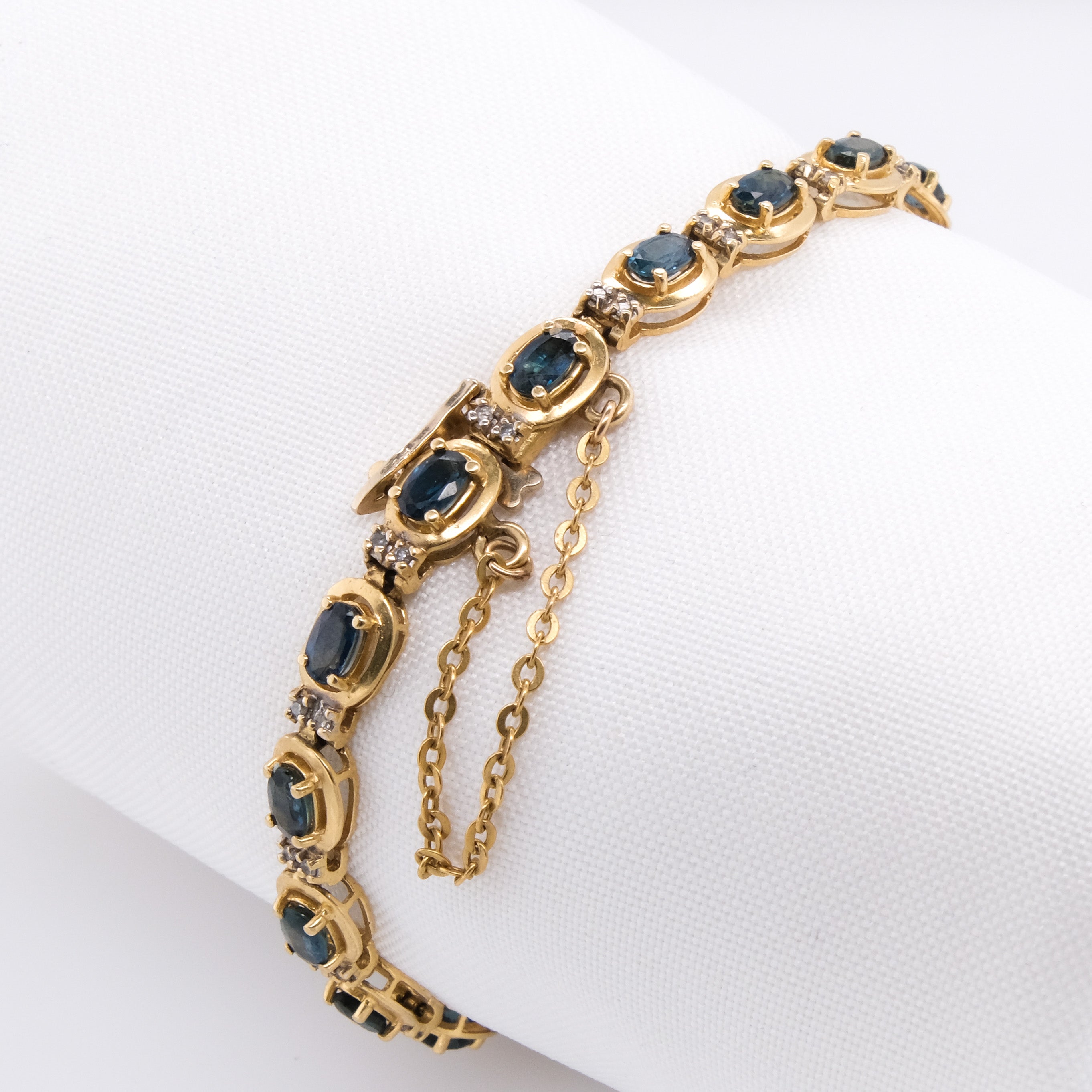 14k Sapphire & Diamond Bracelet