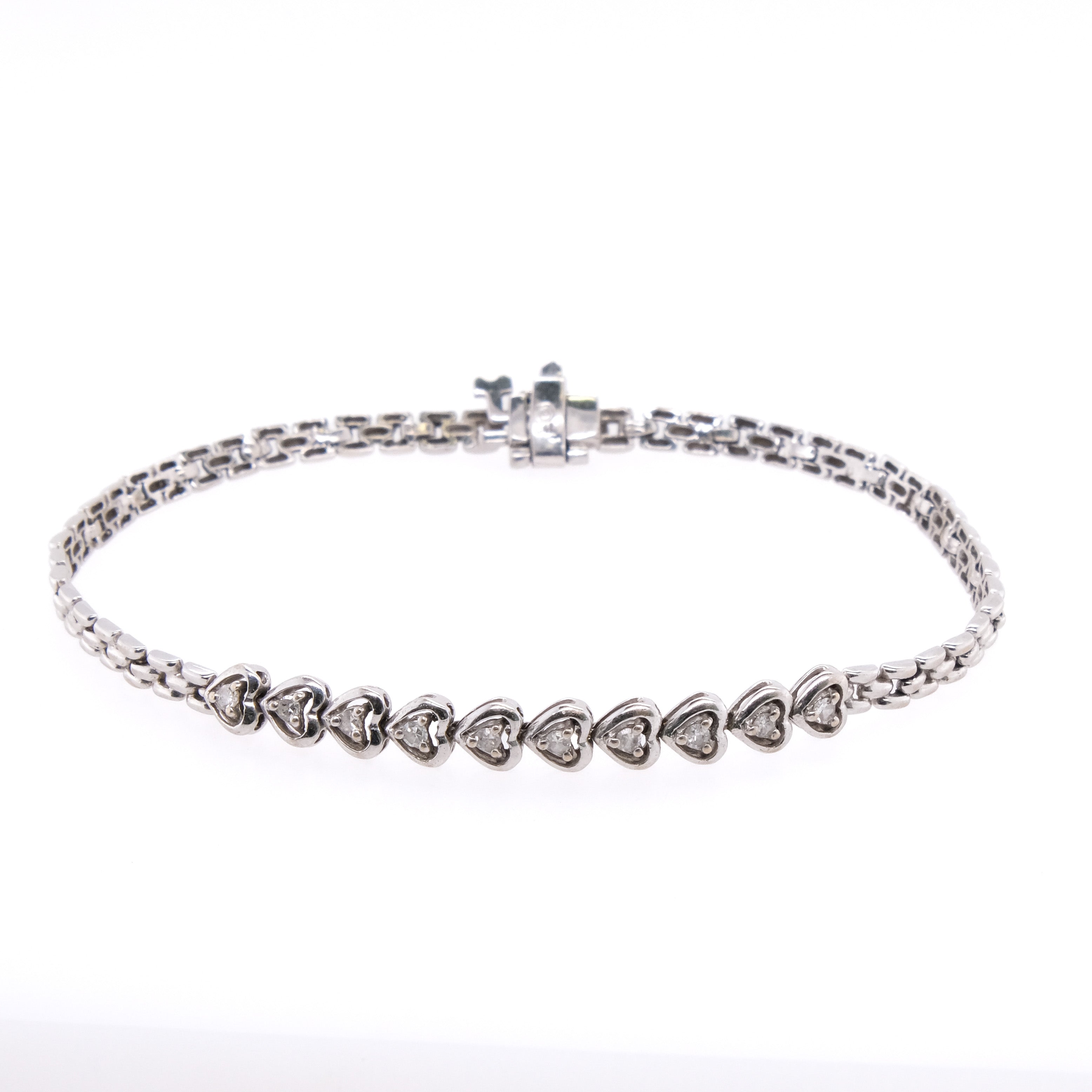 14k Diamond Heart Bracelet