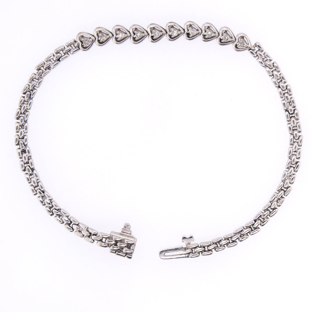 14k Diamond Heart Bracelet