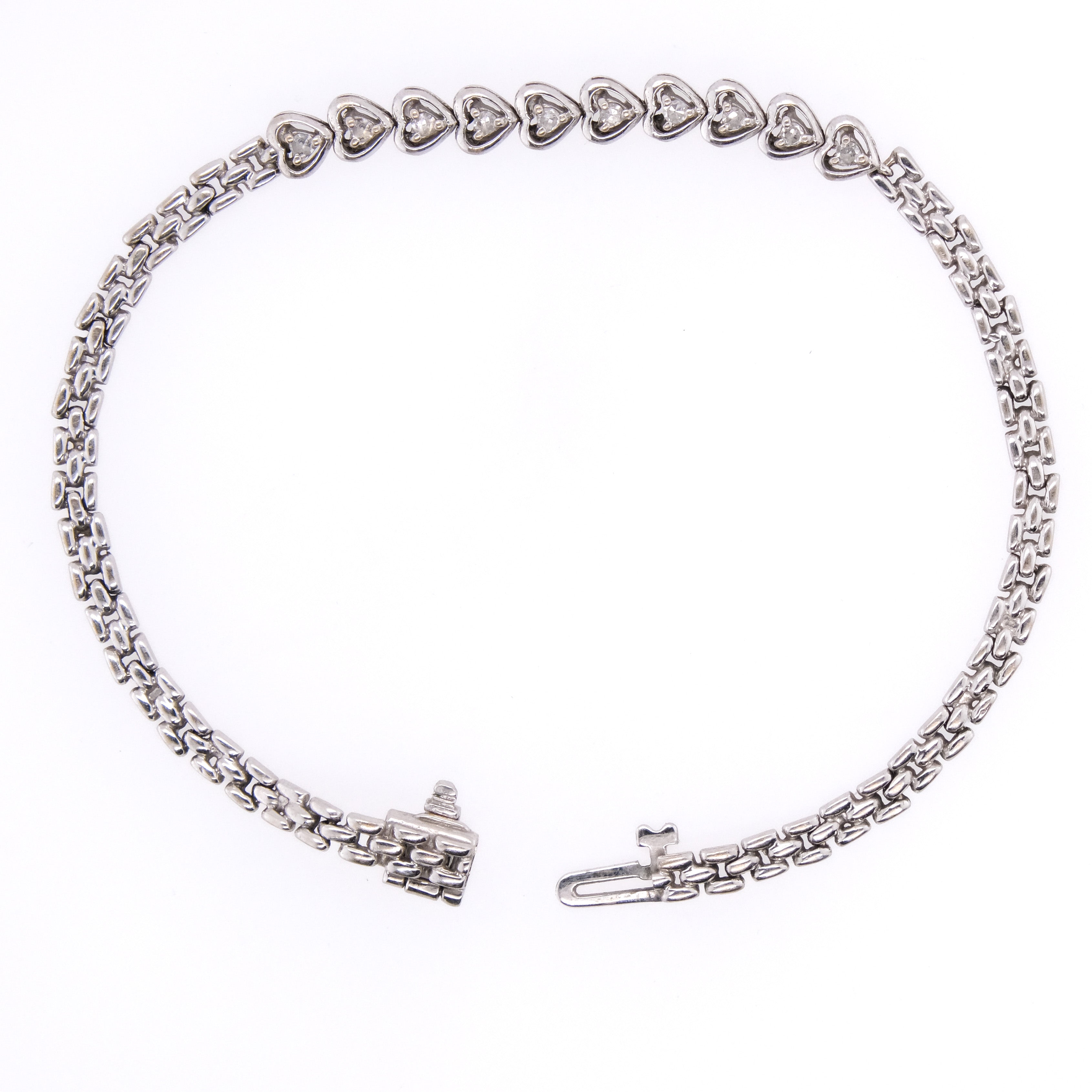14k Diamond Heart Bracelet