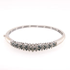 14k Blue Diamond and Diamond Bangle