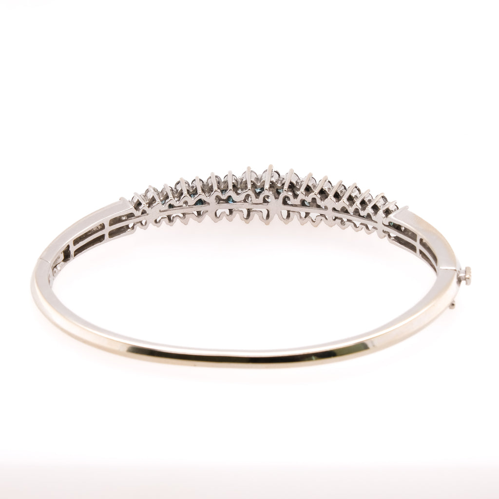 14k Blue Diamond and Diamond Bangle