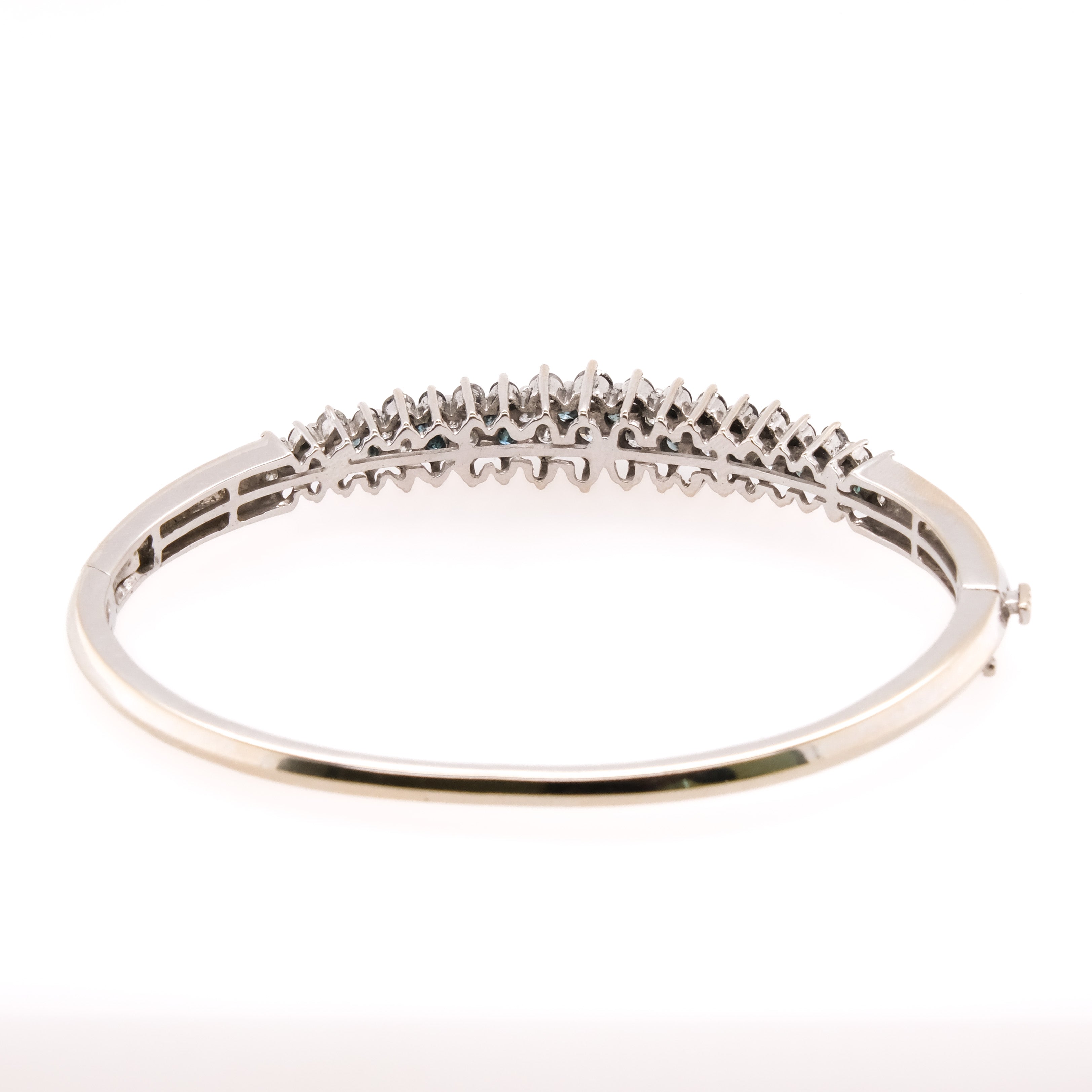 14k Blue Diamond and Diamond Bangle