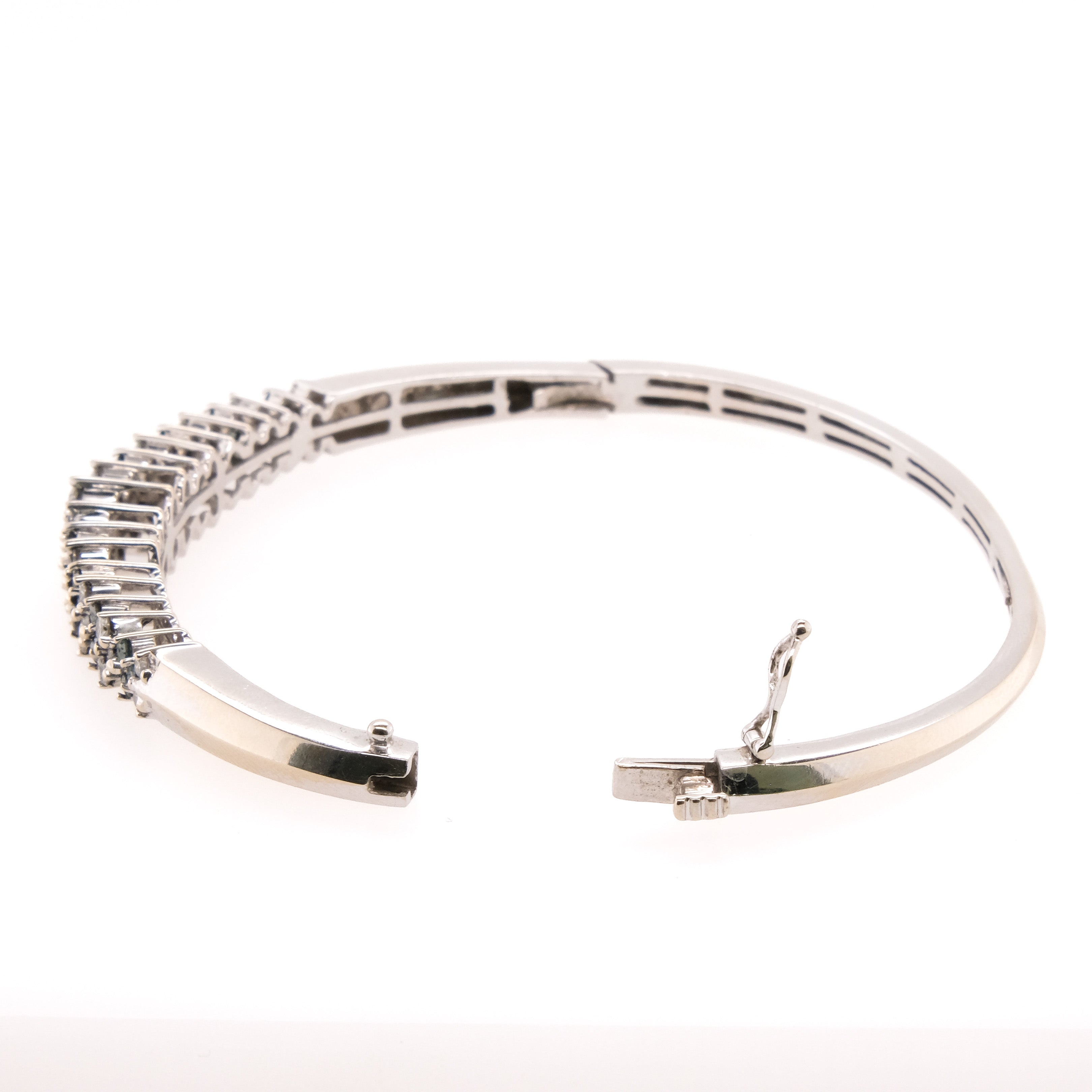 14k Blue Diamond and Diamond Bangle
