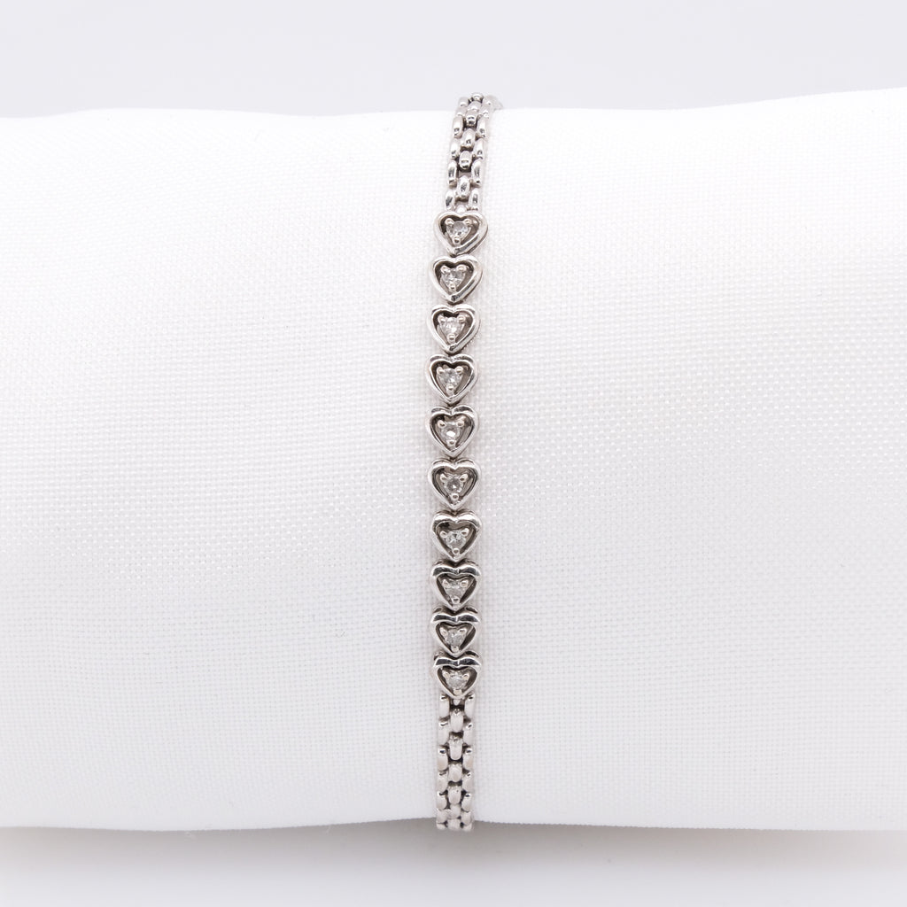 14k Diamond Heart Bracelet