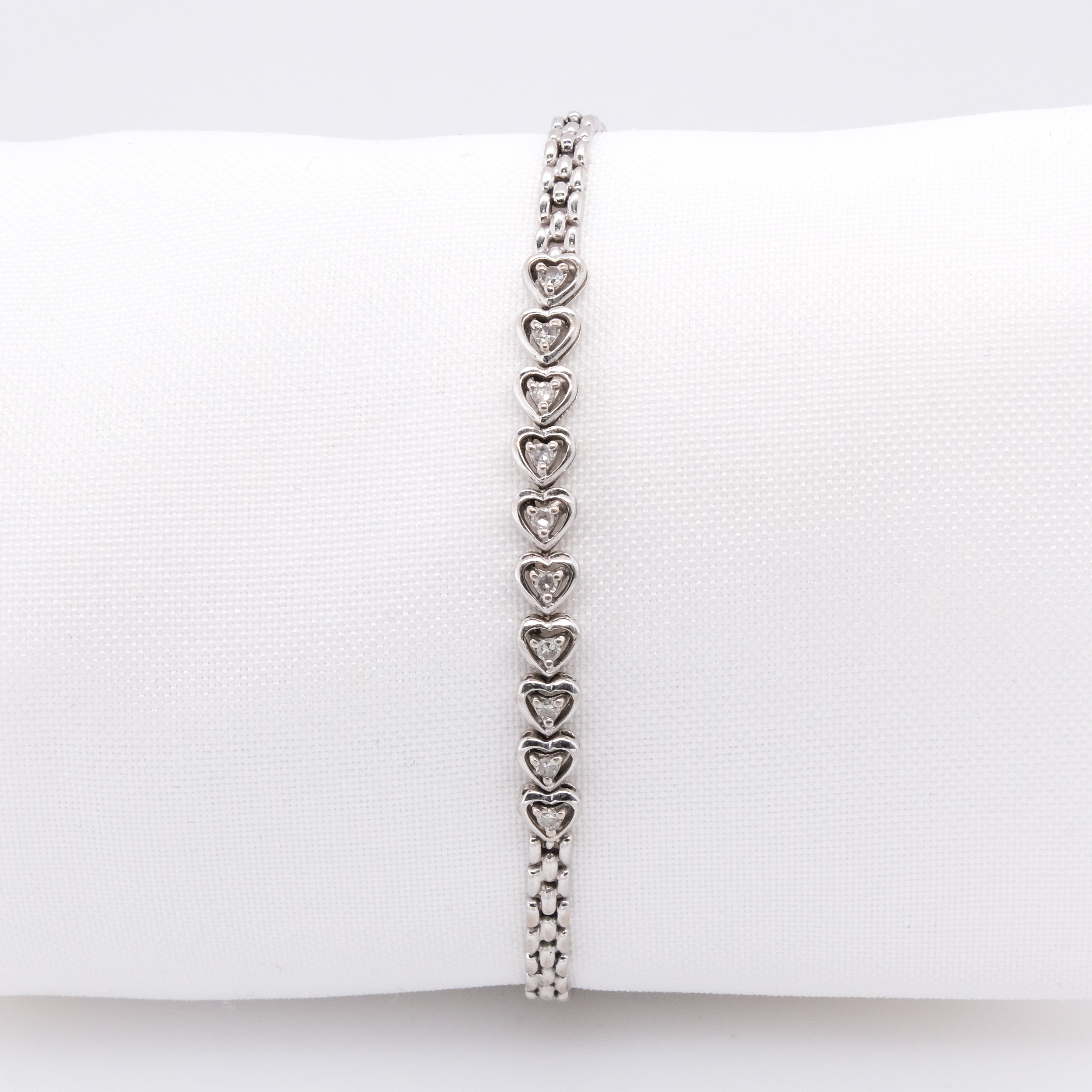 14k Diamond Heart Bracelet