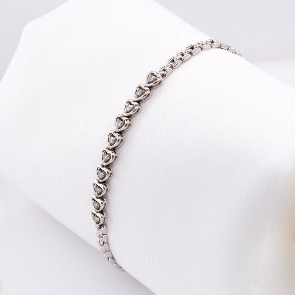 14k Diamond Heart Bracelet