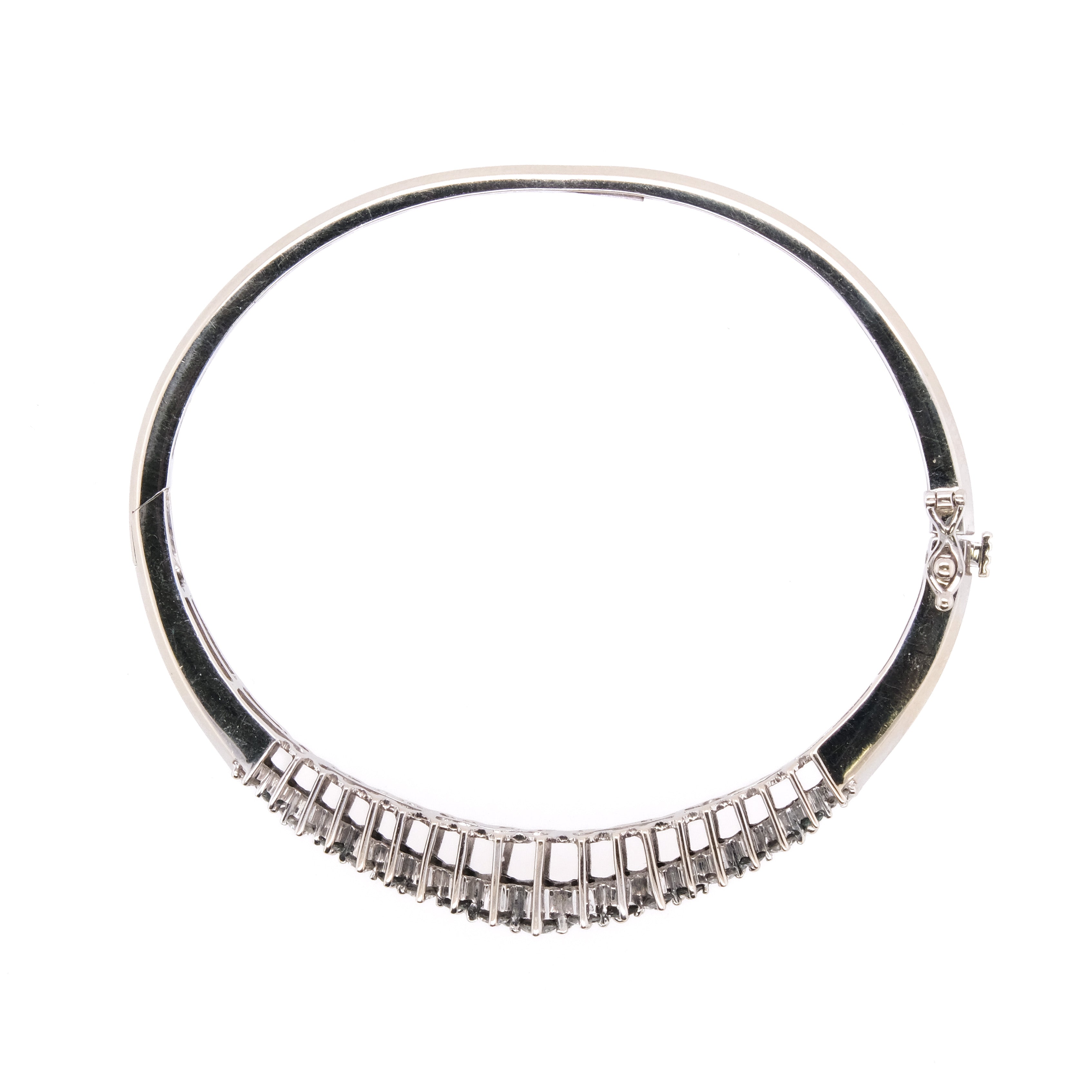 14k Blue Diamond and Diamond Bangle